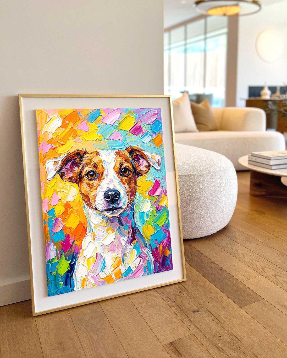 Custom Pet Portrait From Photo, Colorful Palette Knife Oil Art, Pet Lover Gift (Digital Download)