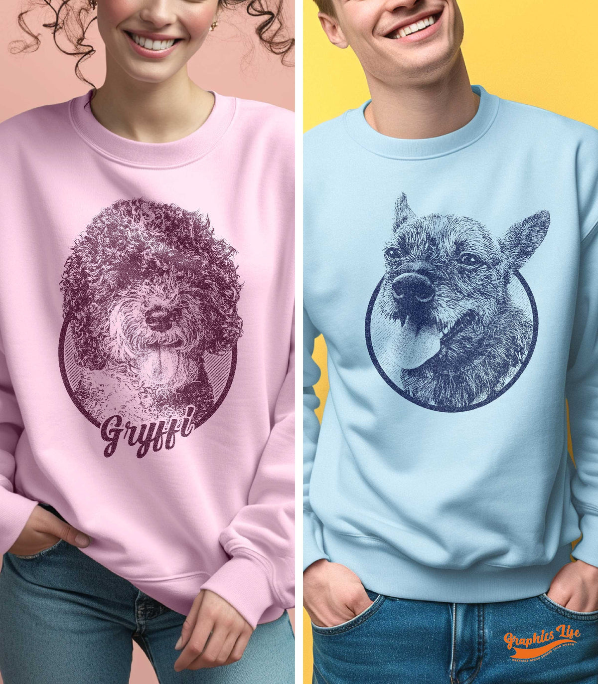 Memorial Pet Sweatshirt Custom Dog Portrait Design Personalized Animal Artwork Collection Premium Quality Construction Perfect Dog Mom Gift Special Memory Capture Dachshund Love Present Comfortable Cotton Blend Custom Pet Apparel Keepsake