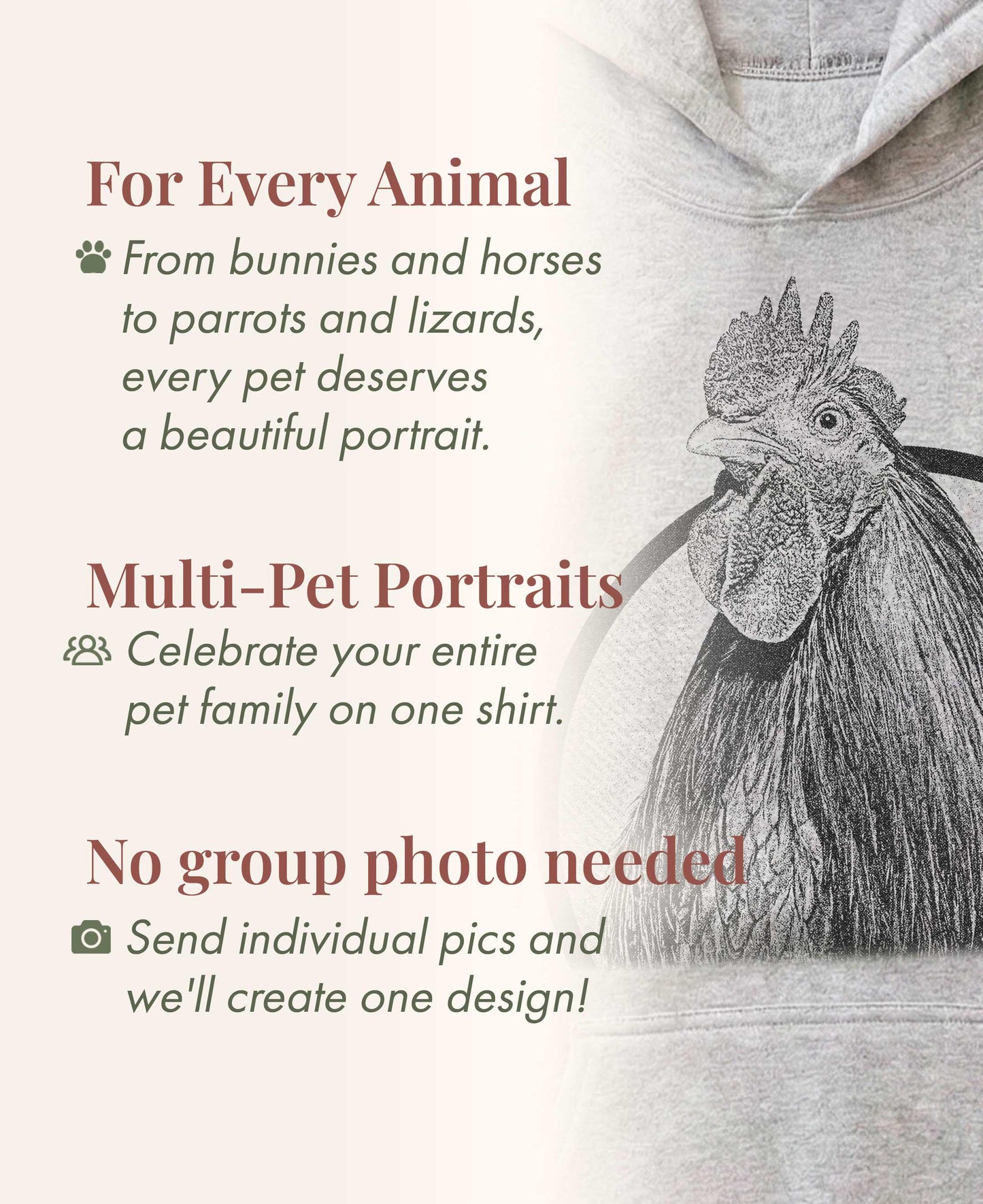 Custom Dog Hoodie Pet Portrait From Photo Personalized Pet Gift Dog Mom Sweatshirt Rainbow Bridge Memorial