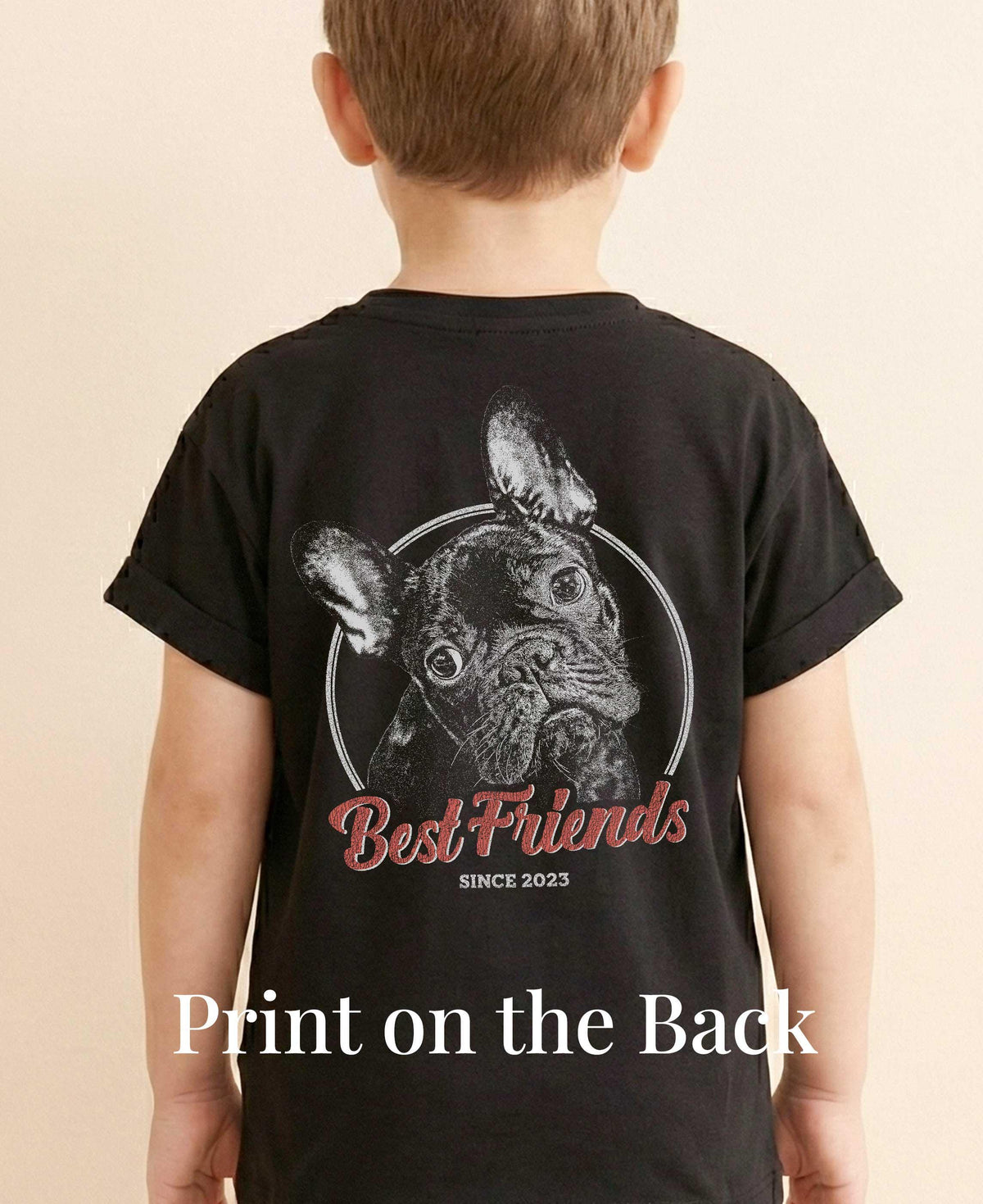 Custom Pet Portrait Kids Shirt Gift Personalized Dog Illustration Tee