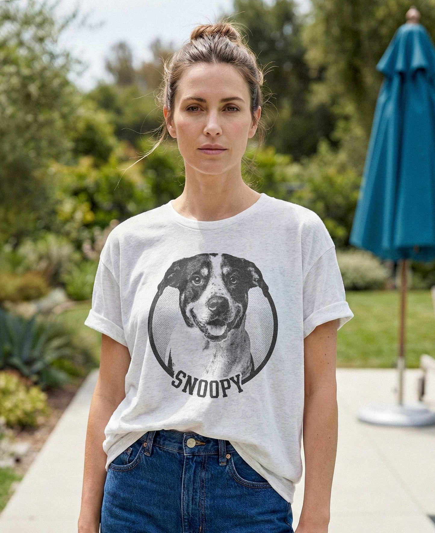 Custom Pet Portrait Shirt Personalized Dog Mom Gift Pet Memorial Tee Cat Remembrance Unique Dog Lover Apparel Pet Photo Portrait Shirt
