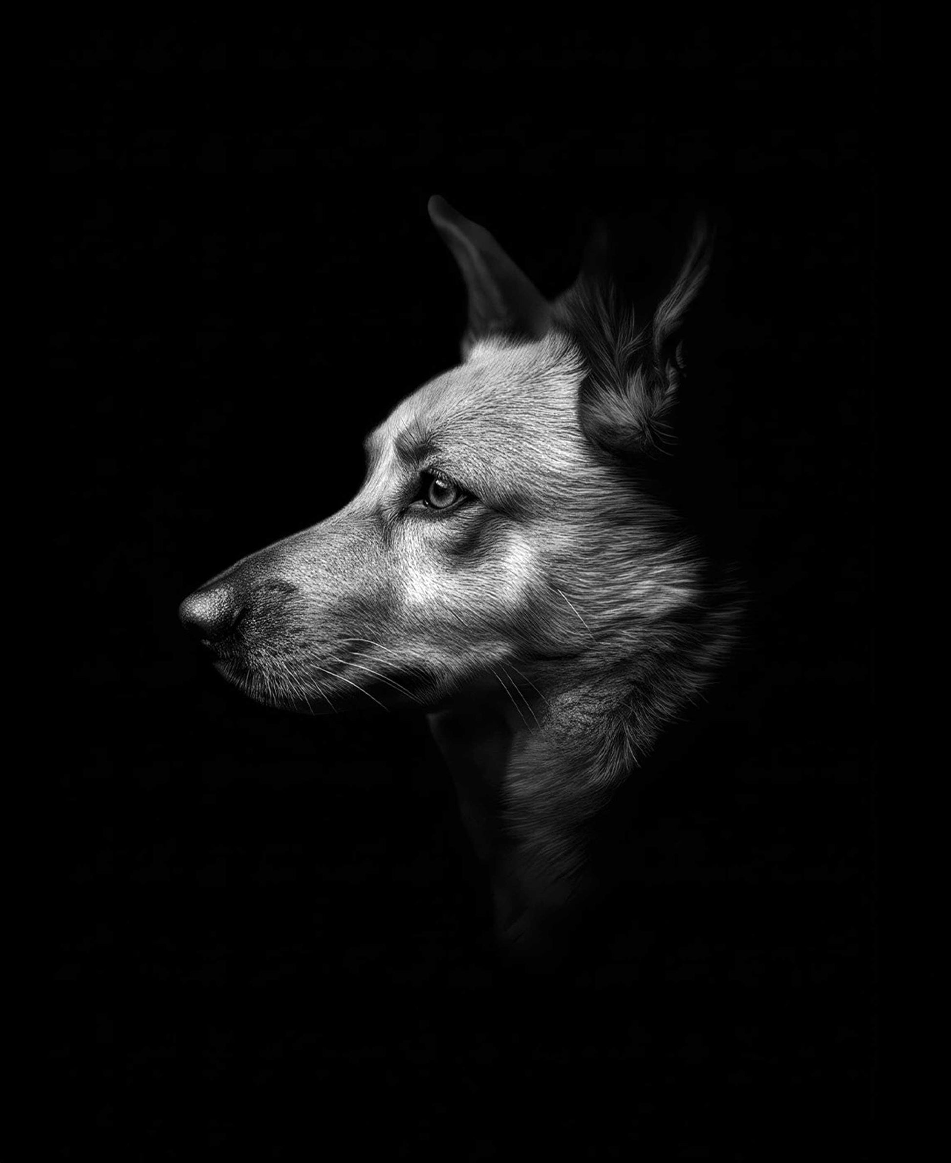 Custom Pet Portrait, Black White Dog Cat Wall Art, Memorial Gift (Digital Download)