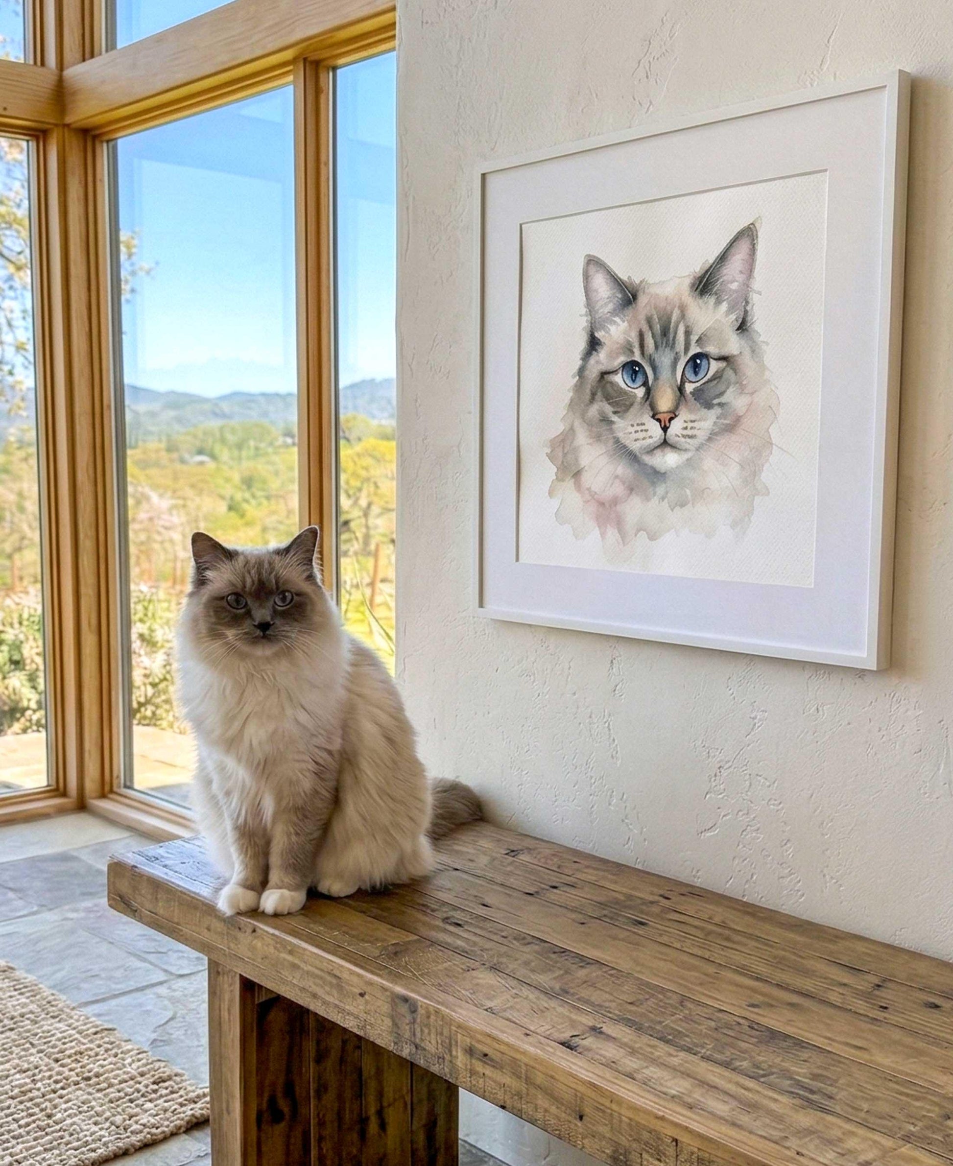 Custom Watercolor Pet Portrait From Photo Digital Download