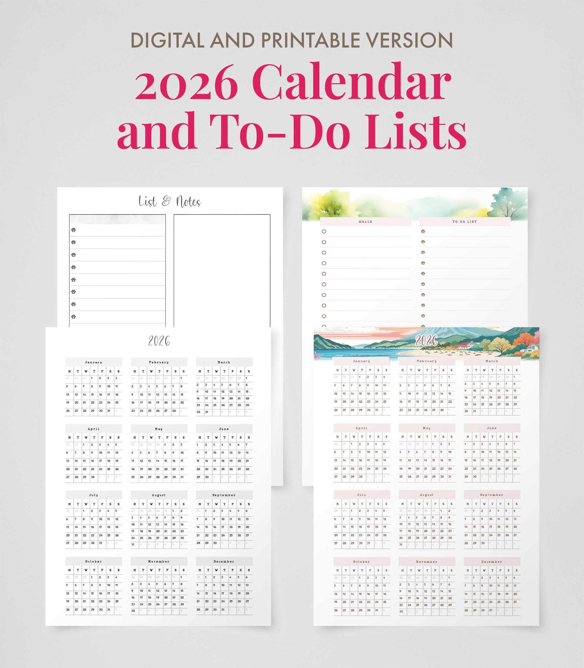 Daily Planner Printable Undated Planner Bundle Time Block Planner PDF Habit Tracker Printable for Work Life Balance