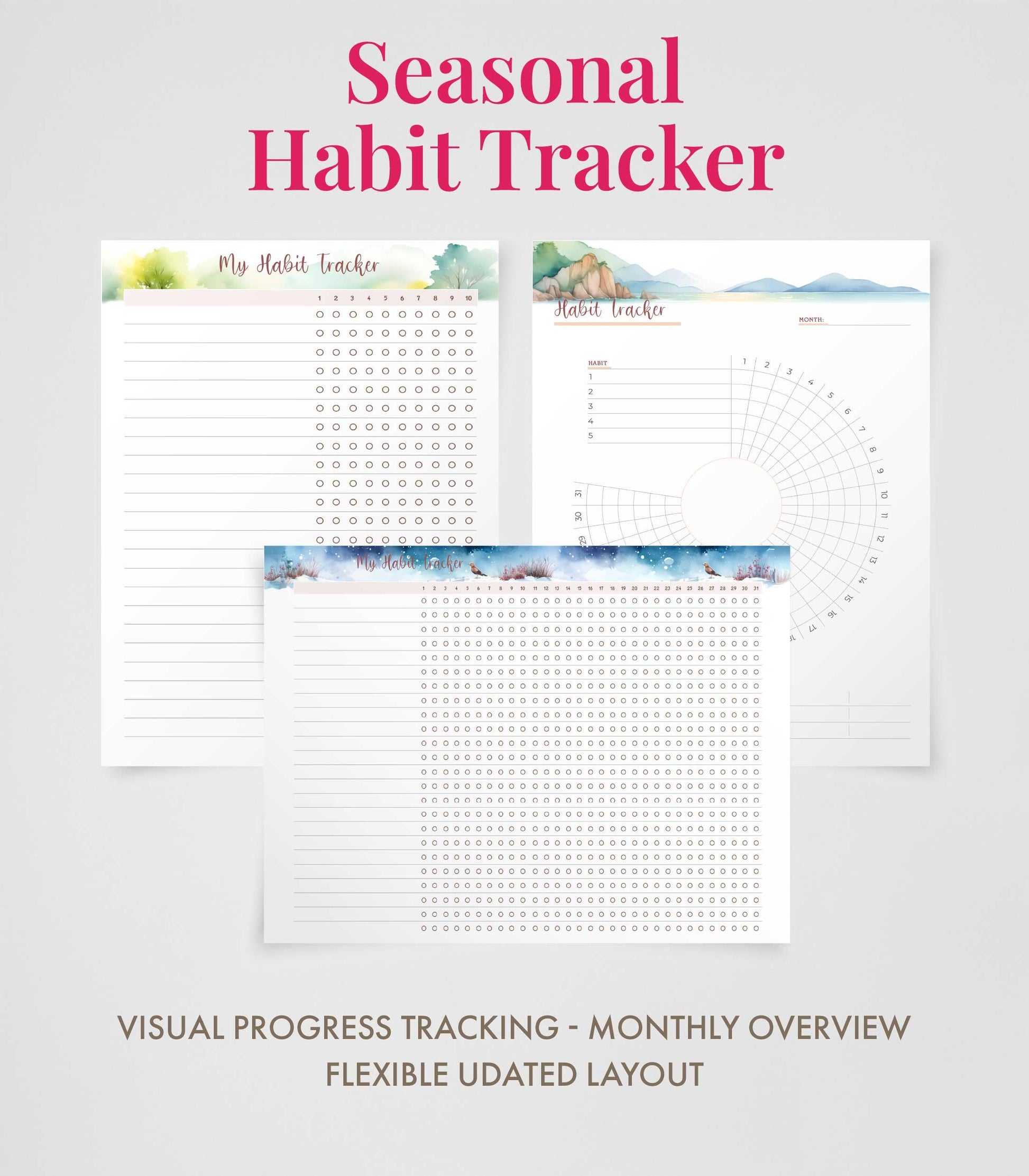 Daily Planner Printable Undated Planner Bundle Time Block Planner PDF Habit Tracker Printable for Work Life Balance