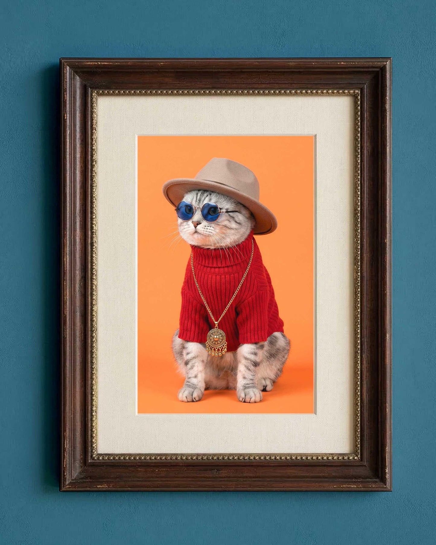 Custom Pet Portrait Maximalist Retro Wall Art Digital Print