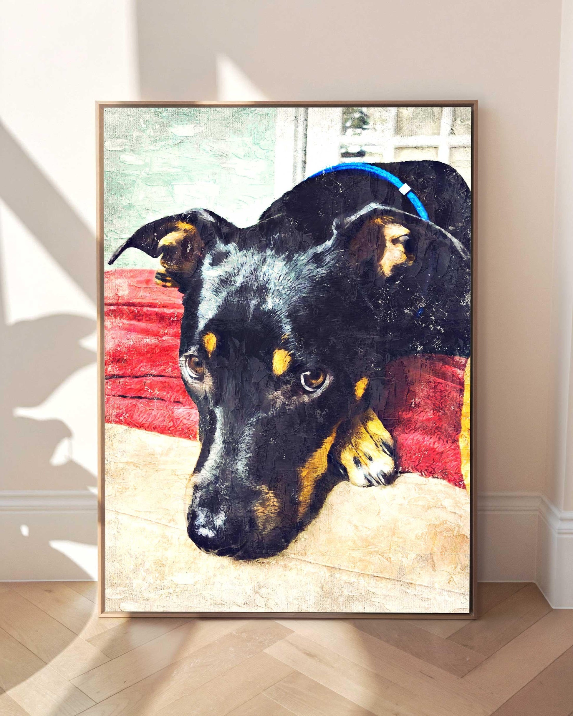 Custom Pet Portrait From Photo Colorful Oil Painting Digital Download