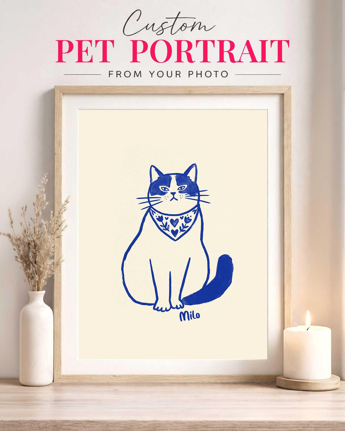 personalized pet line art from photo dog and cat minimalist drawing for pet loss memorial art, digital download