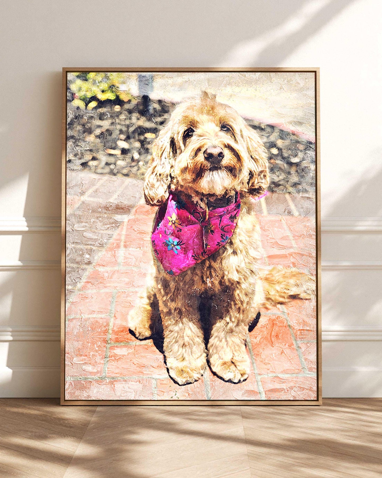 Custom Pet Portrait From Photo Colorful Oil Painting Digital Download