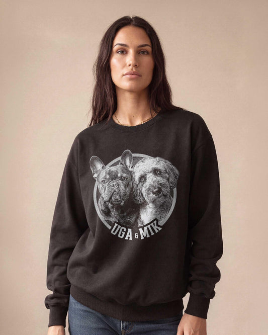 Custom Pet Portrait Sweatshirt, Personalized Dog Sweatshirt, Dog Lover Memorial Gift, Pet Photo Shirt