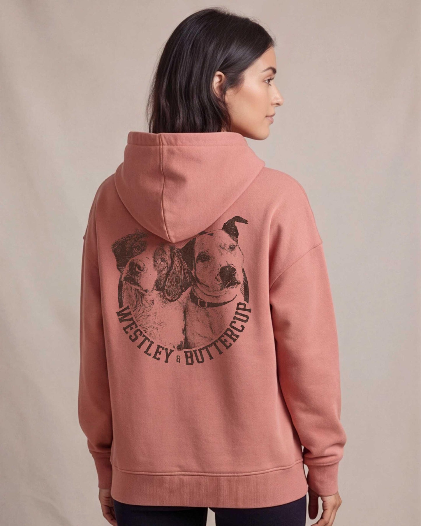 Custom Dog and Cat Hoodie Pet Portrait Gift for Dog Parents Lovers