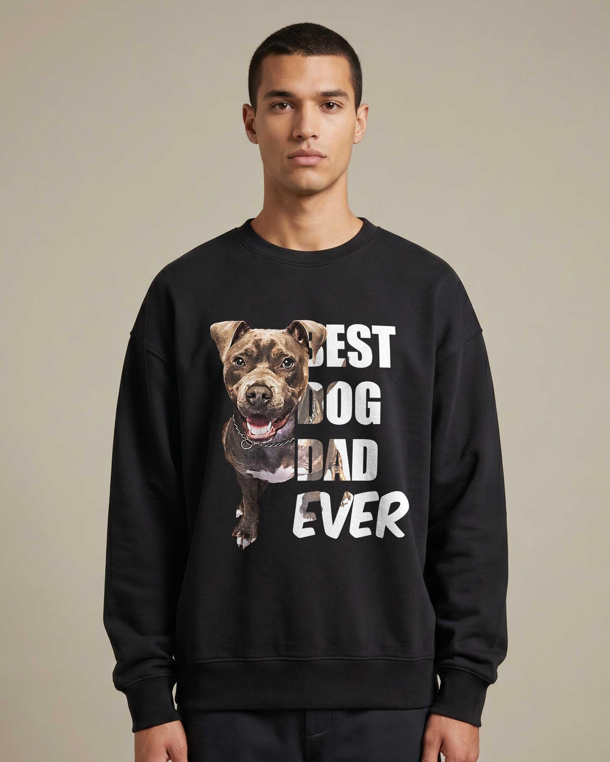 Custom Dog Dad Sweatshirt Personalized Fathers Day Pet Portrait Gift for Dog Dad Best Dog Dad Ever