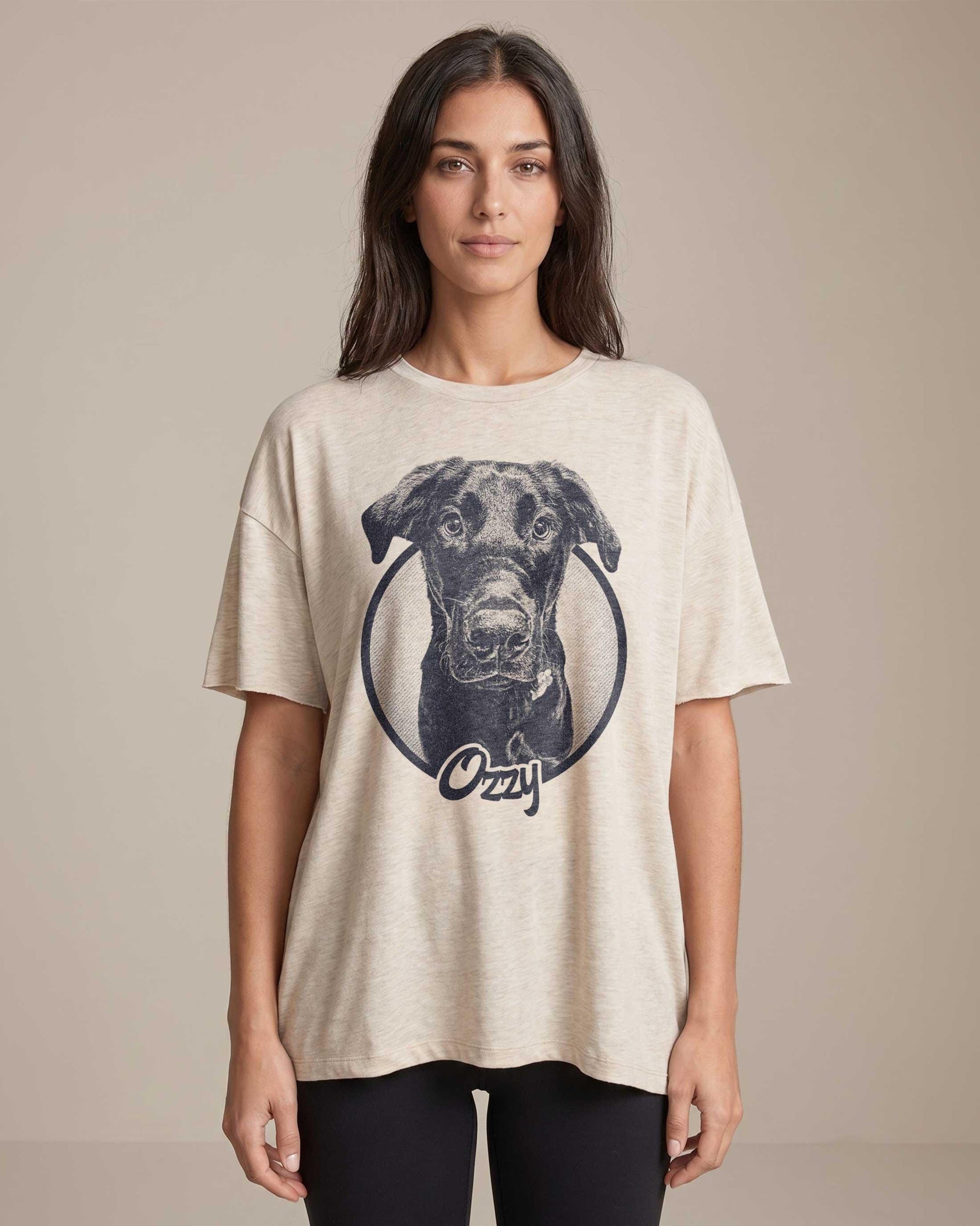 Custom Pet Portrait T-Shirt, Personalized Dog Cat Photo Keepsake Memorial Gift for Pet Lover