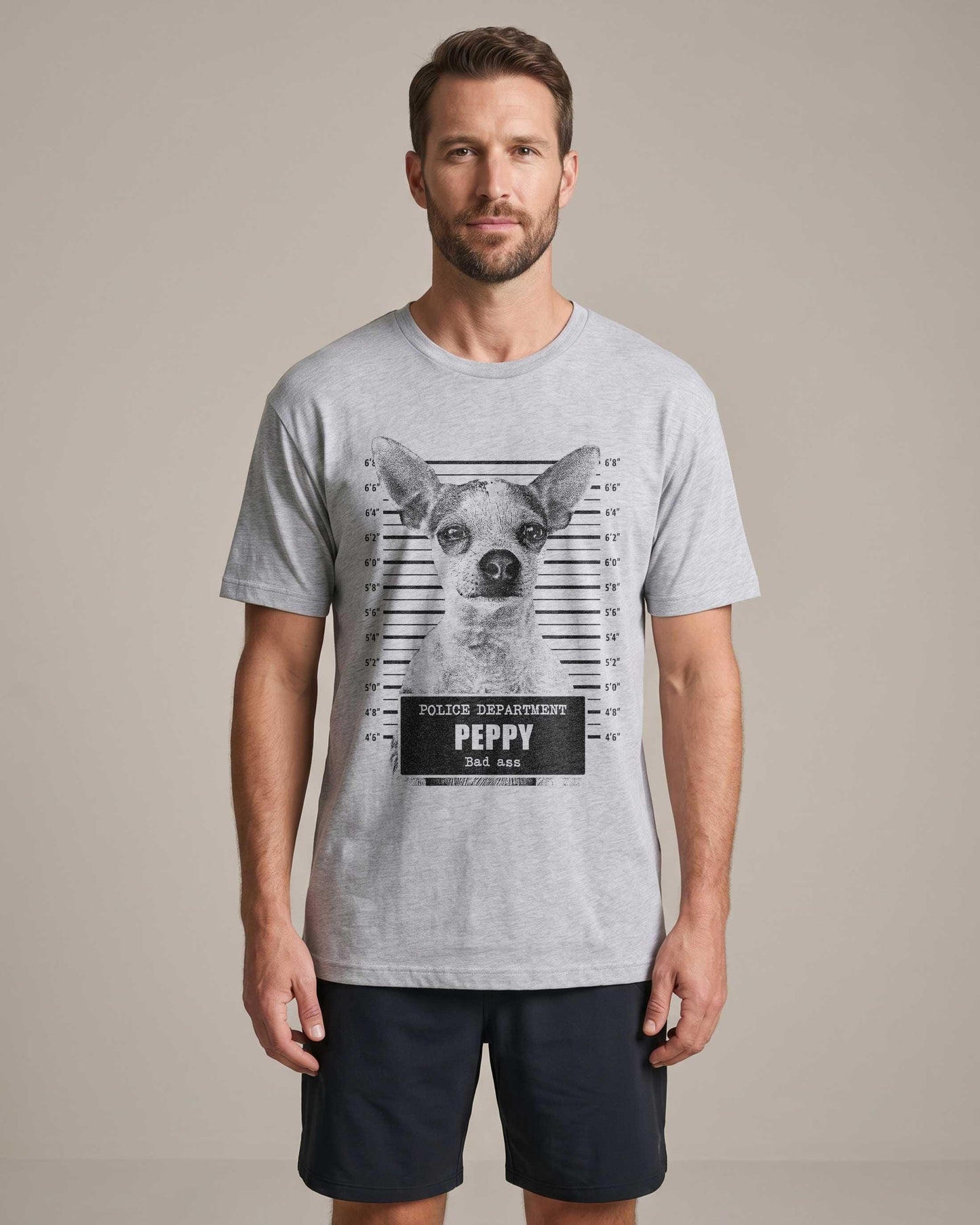 Custom Dog Dad Shirt, Personalized Pet Photo Mugshot Tee, Father's Birthday Gift