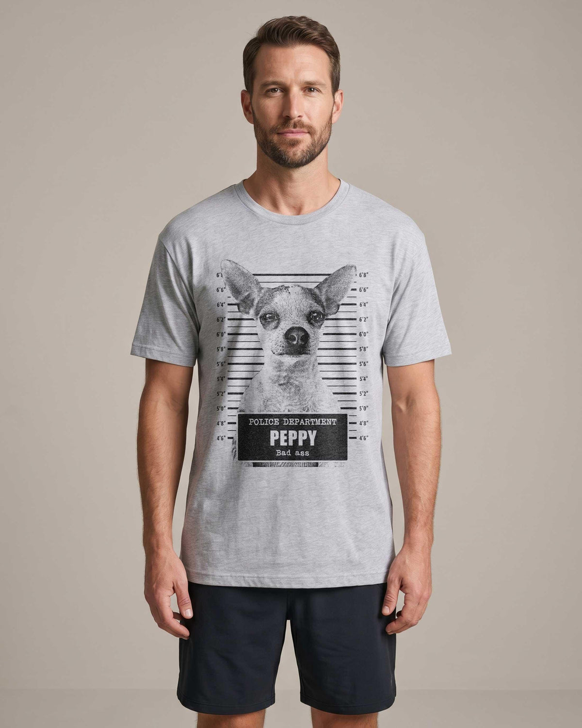 Custom Dog Dad Shirt, Personalized Pet Photo Mugshot Tee, Father's Birthday Gift