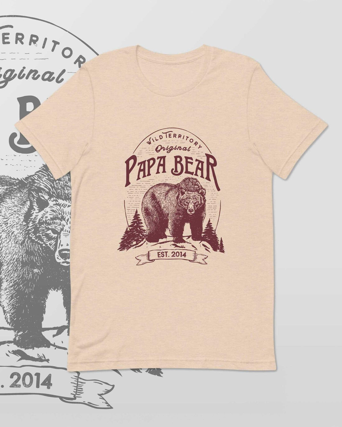 Papa Bear custom date dust sand thsirt for Father's Day gift