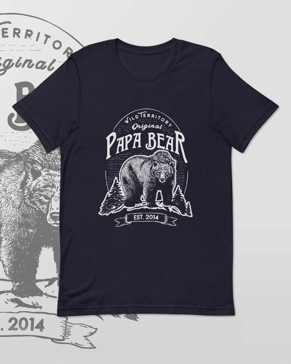 Papa Bear custom date blue navy thsirt for Father's Day gift