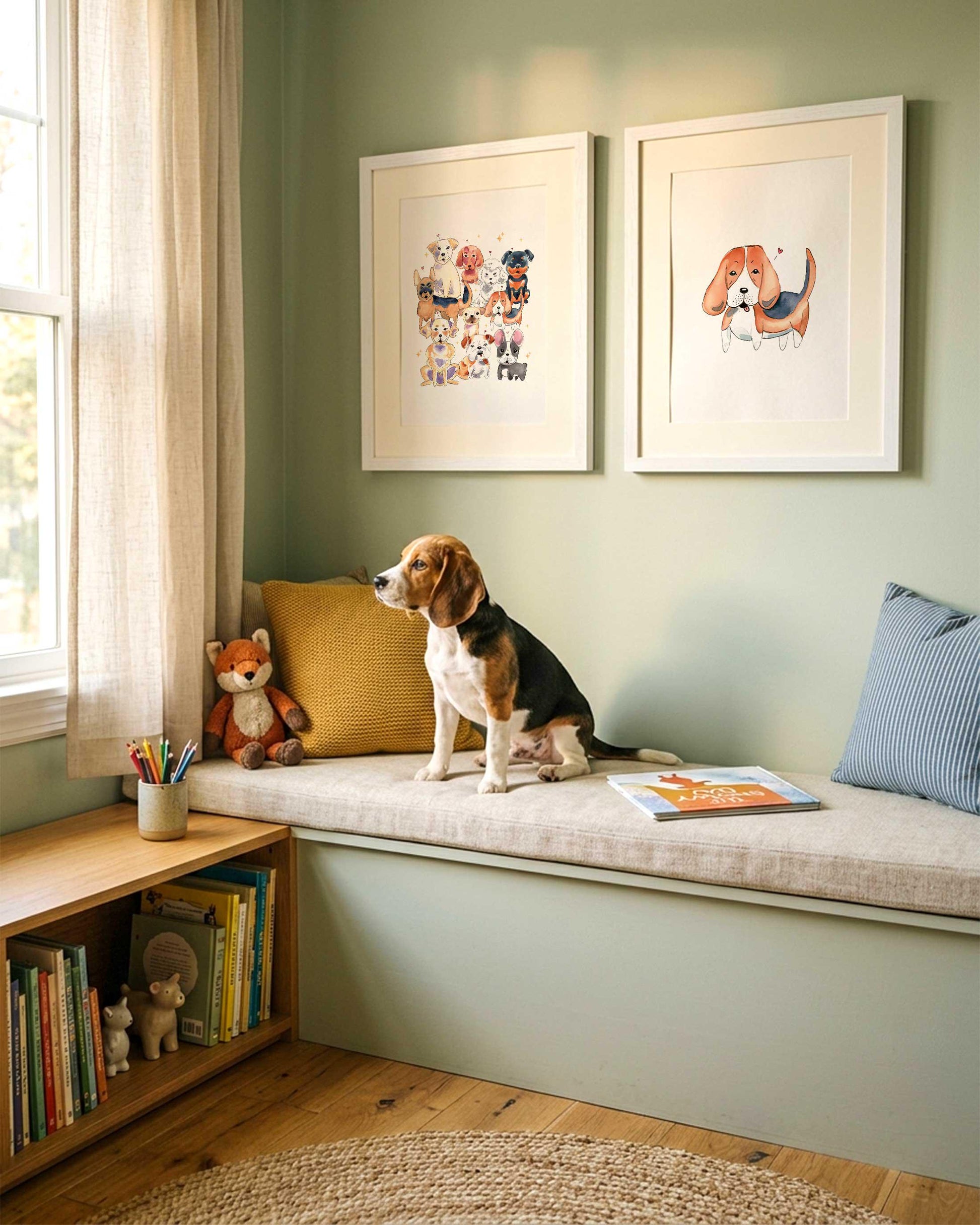 Multi-Breed Dog Watercolor Portrait Print (Digital Download)