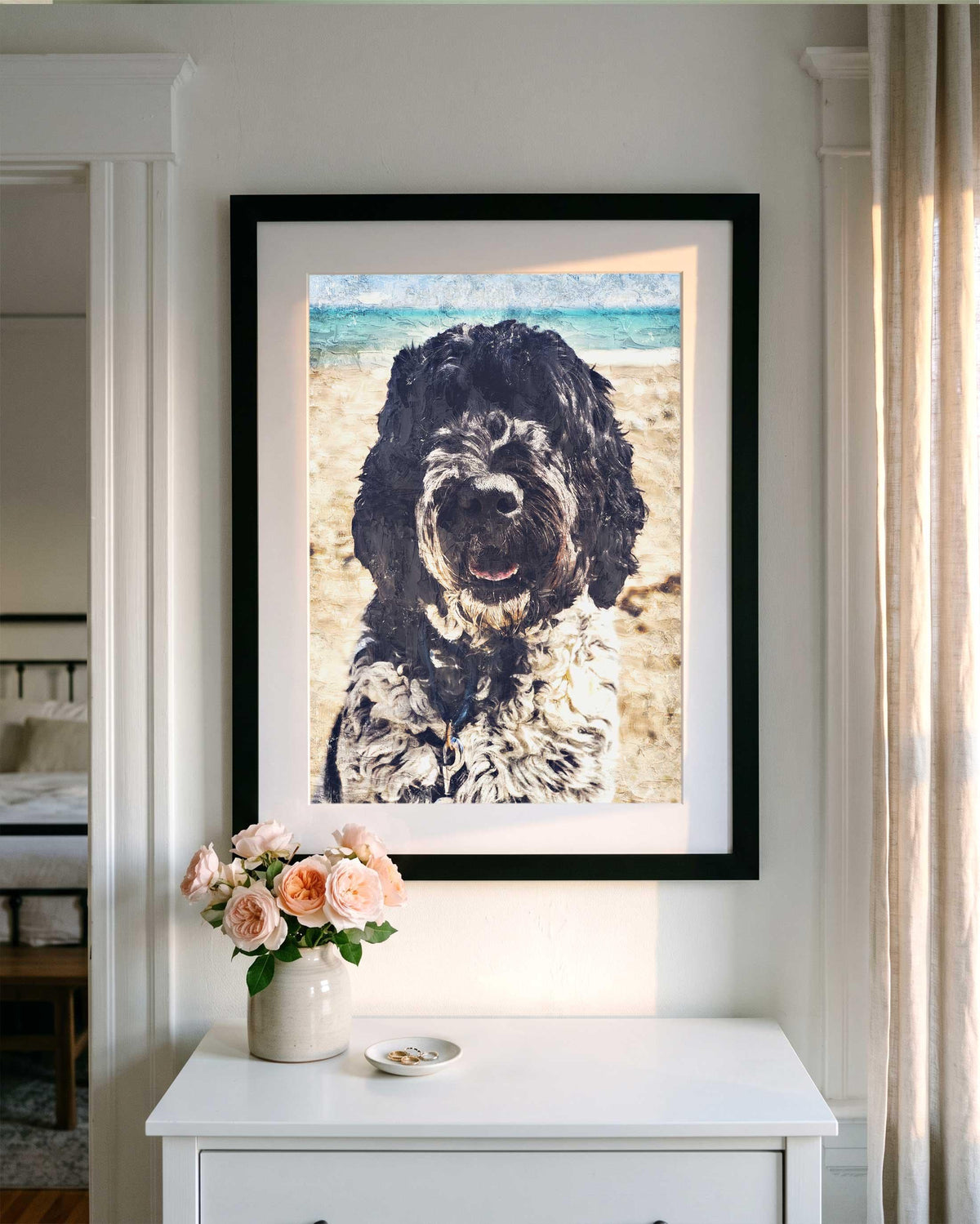 Custom Pet Portrait From Photo Colorful Oil Painting Digital Download