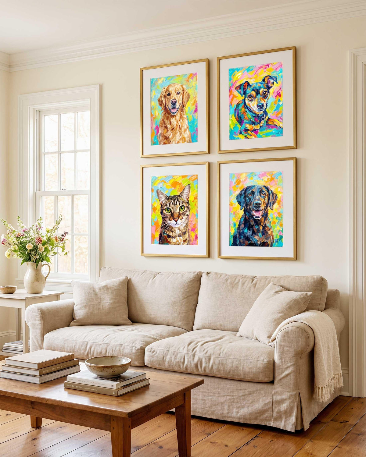 Custom Pet Portrait From Photo, Colorful Palette Knife Oil Art, Pet Lover Gift (Digital Download)