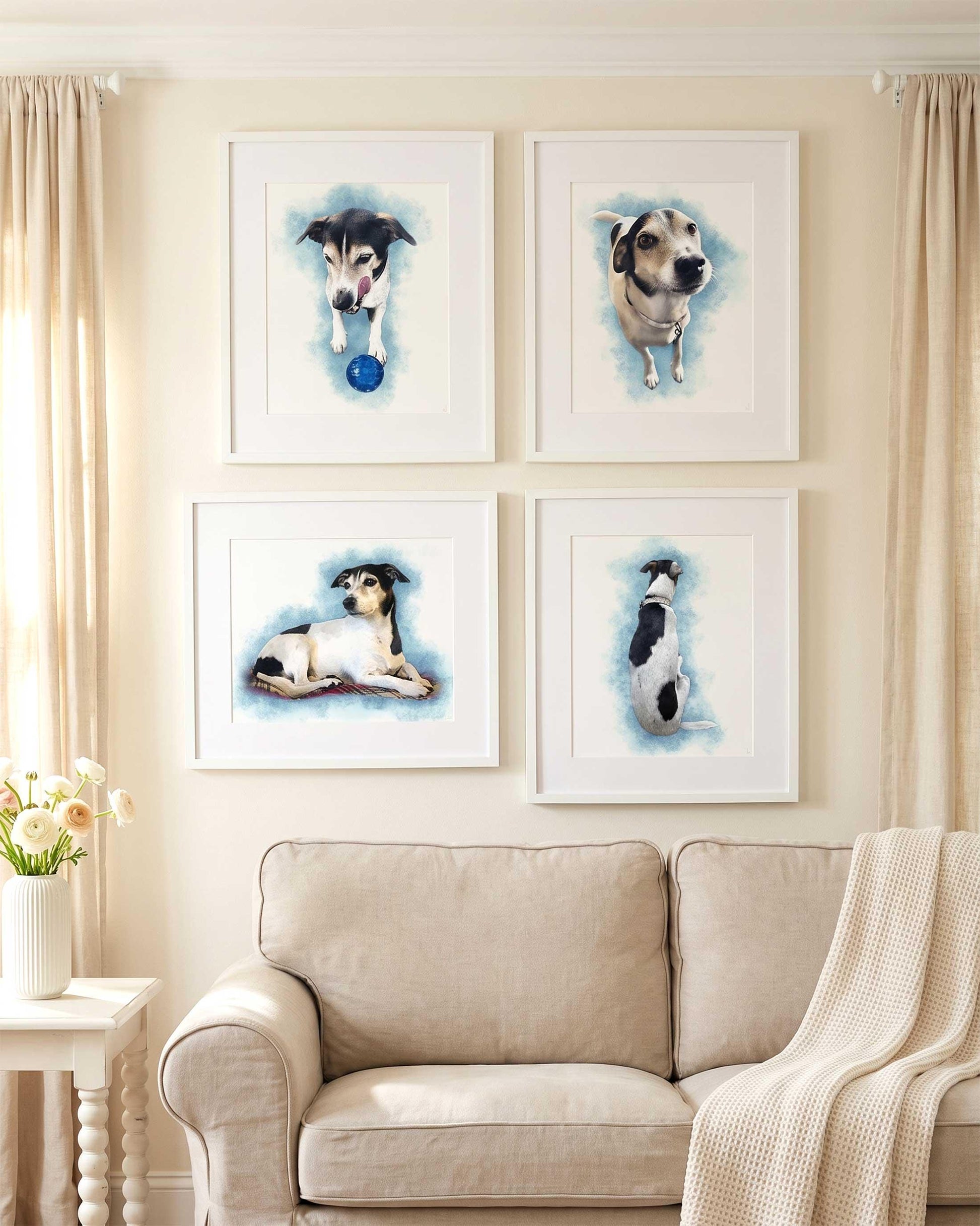 Custom Watercolor Pet Portrait From Photo, Rainbow Bridge Memorial Gift (Digital Download)