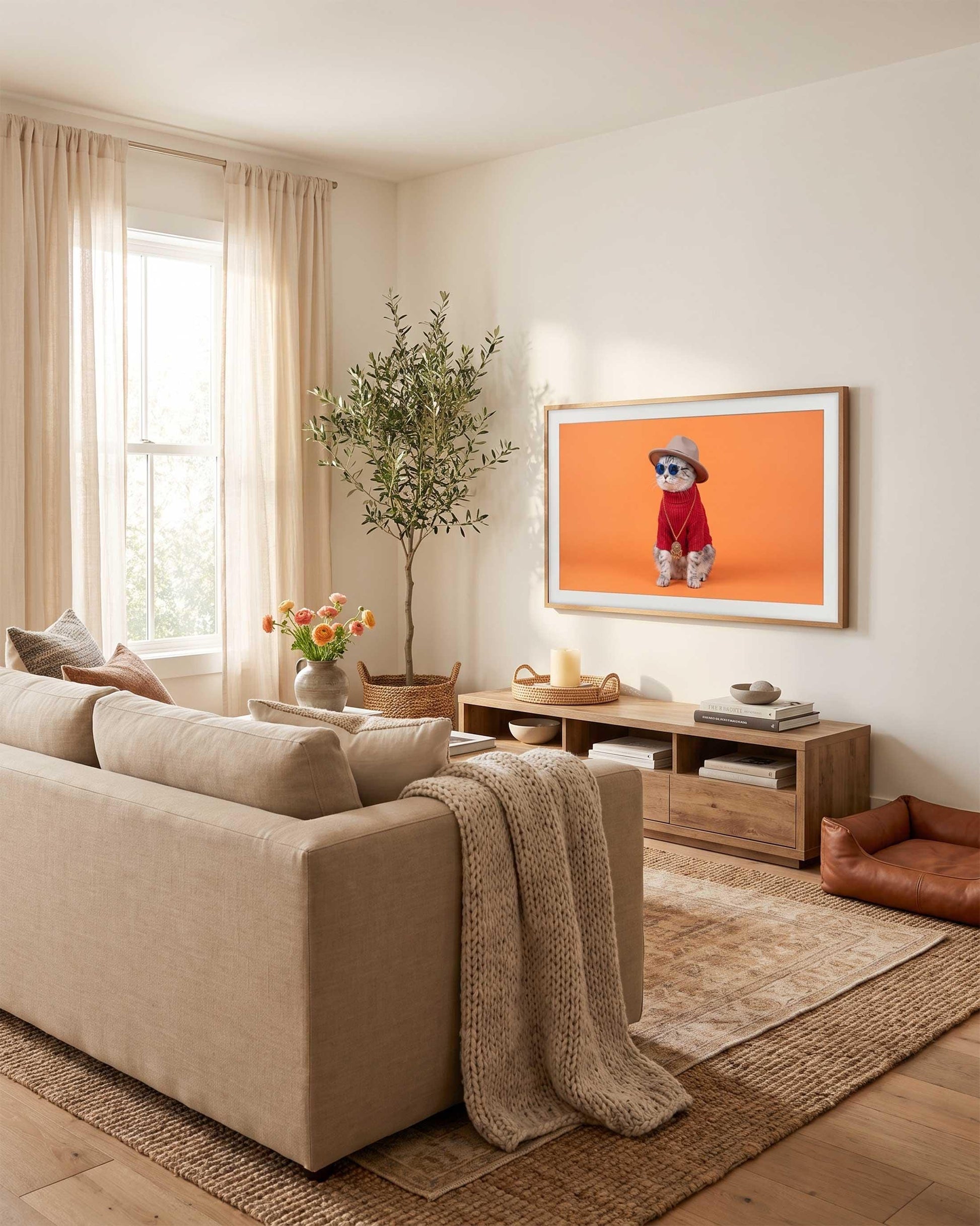 Custom Pet Portrait Wallpaper, Maximalist Fashion Digital Art (iPhone, iPad, Desktop, Samsung TV)