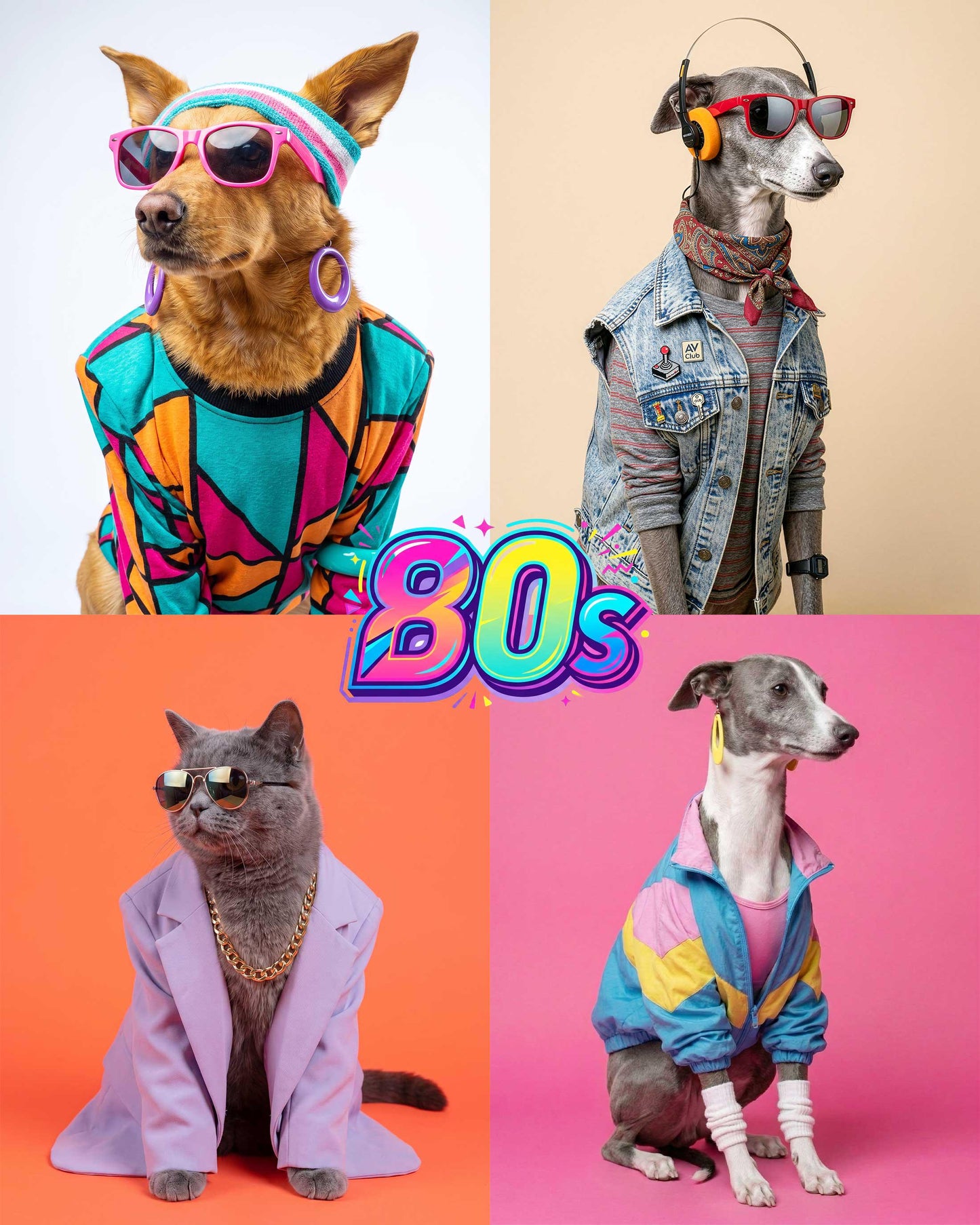Custom Pet Portrait Wallpaper, Maximalist Fashion Digital Art (iPhone, iPad, Desktop, Samsung TV)