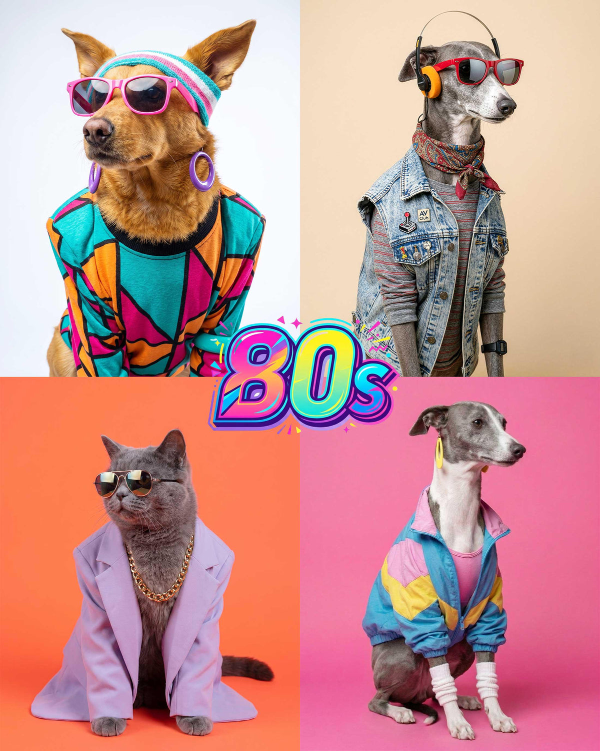 Custom Pet Portrait Wallpaper, Maximalist Fashion Digital Art (iPhone, iPad, Desktop, Samsung TV)