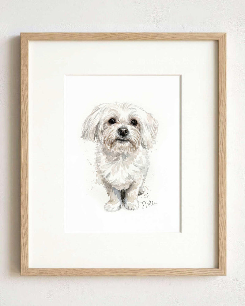 Custom Watercolor Dog Portrait From Photo Digital Download