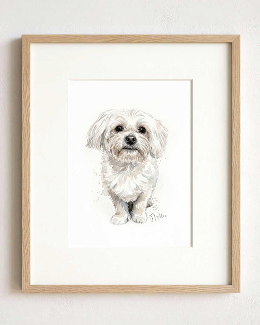 Custom Watercolor Dog Portrait From Photo Digital Download