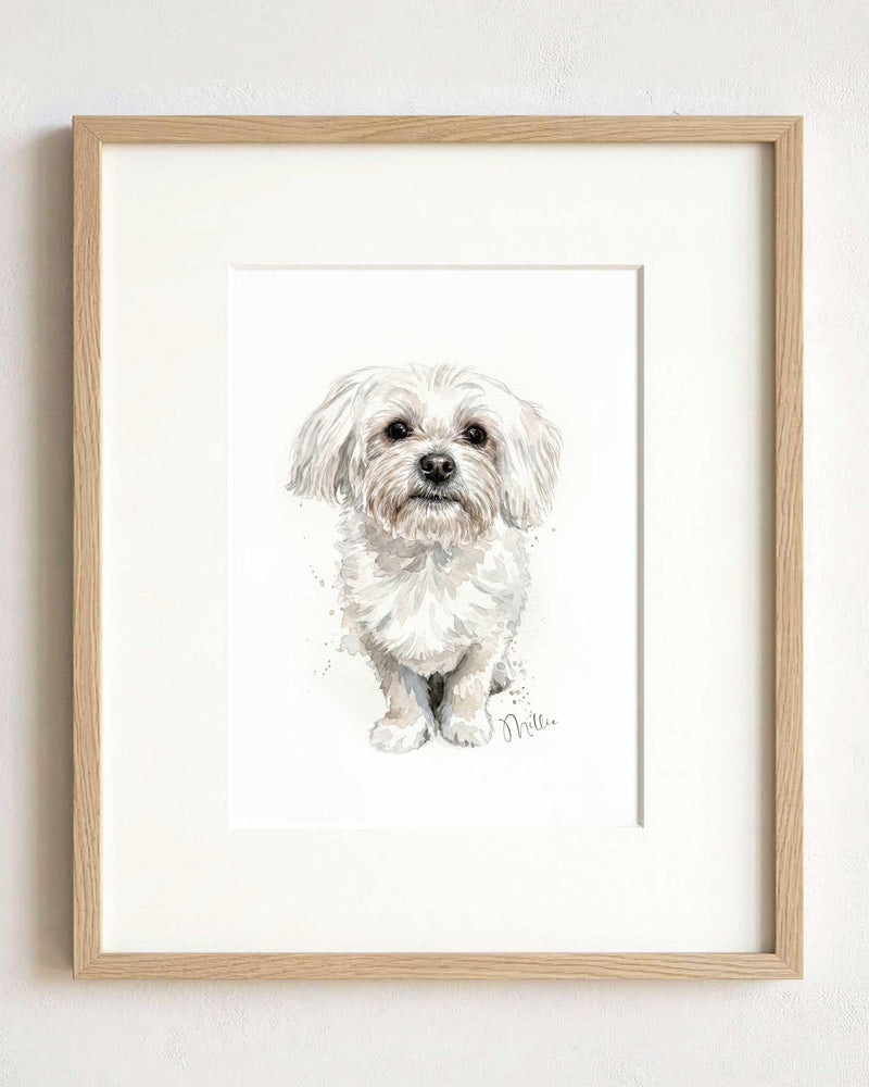 Custom Watercolor Dog Portrait From Photo Digital Download