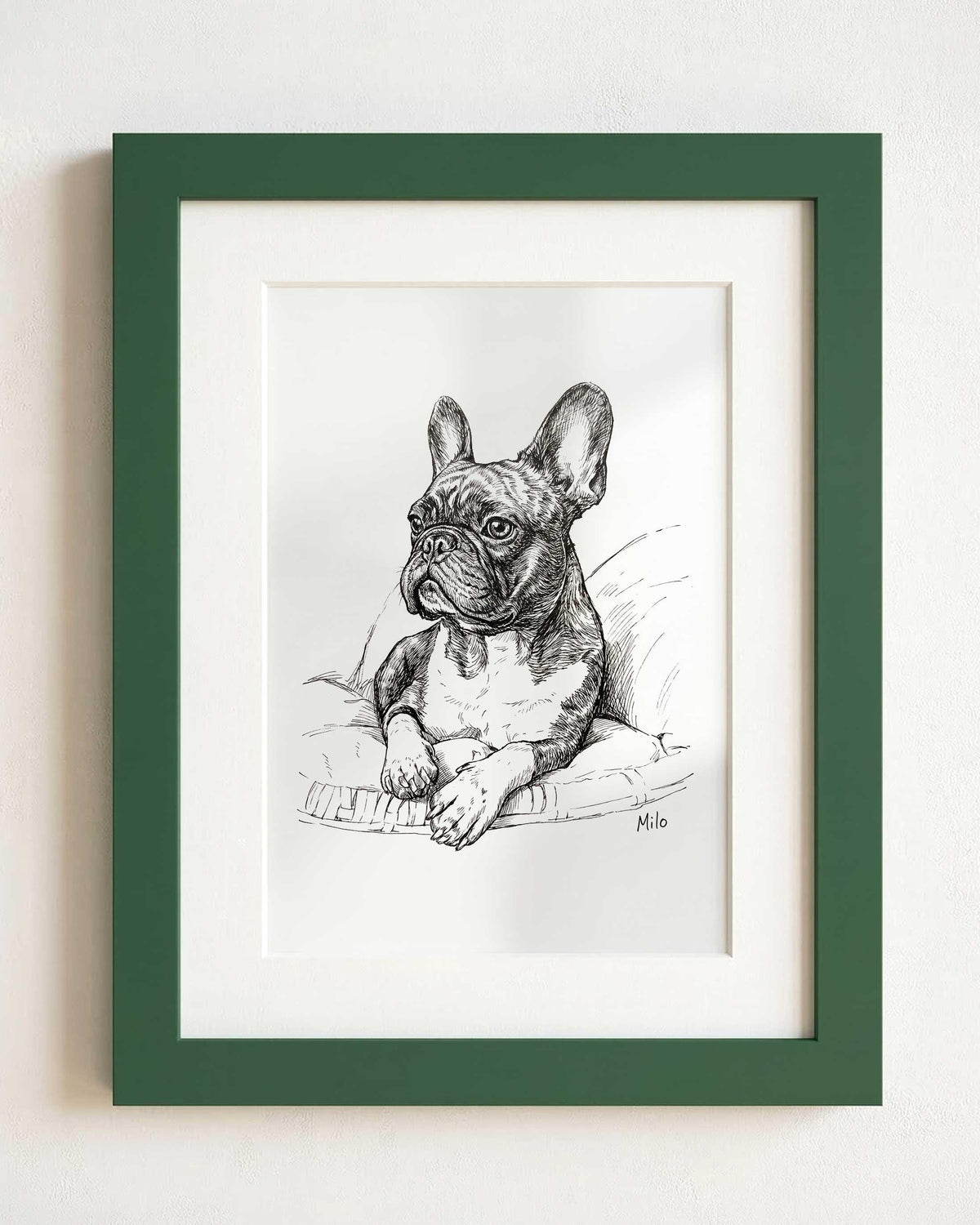 Custom Pet Portrait Sketch From Photo, Fine Art Ink Drawing, Pet Lover Gift
