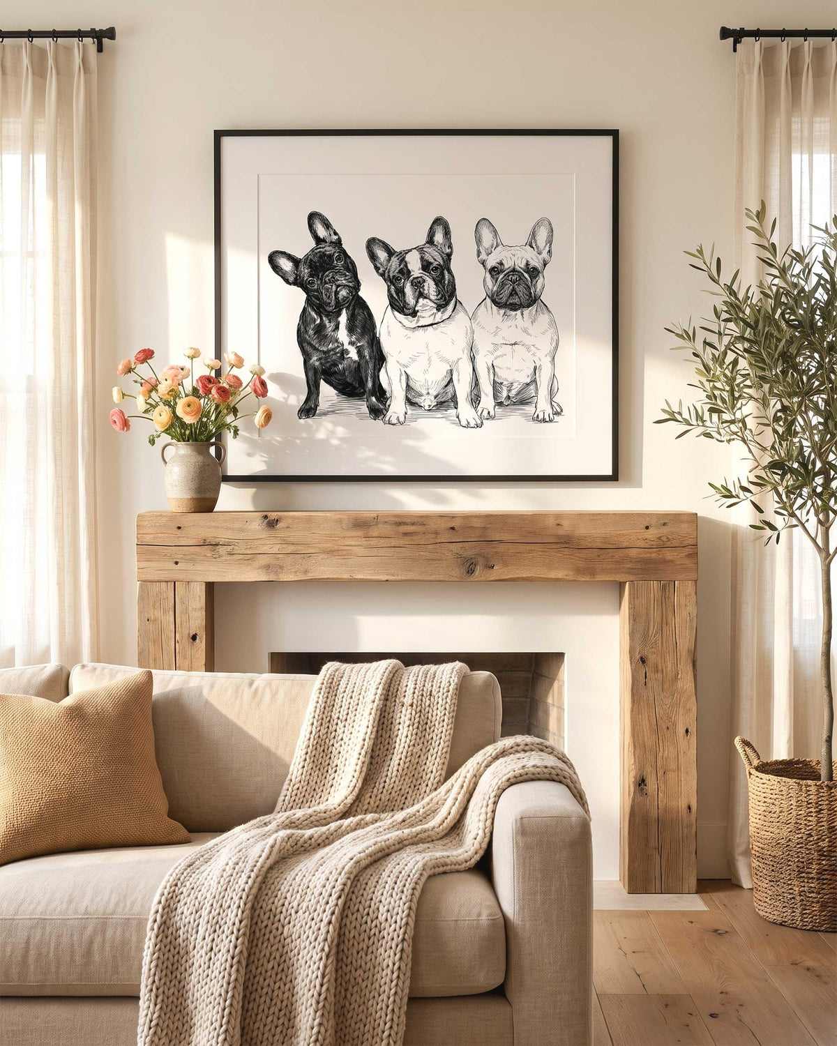 Custom Pet Portrait Sketch From Photo, Fine Art Ink Drawing, Pet Lover Gift