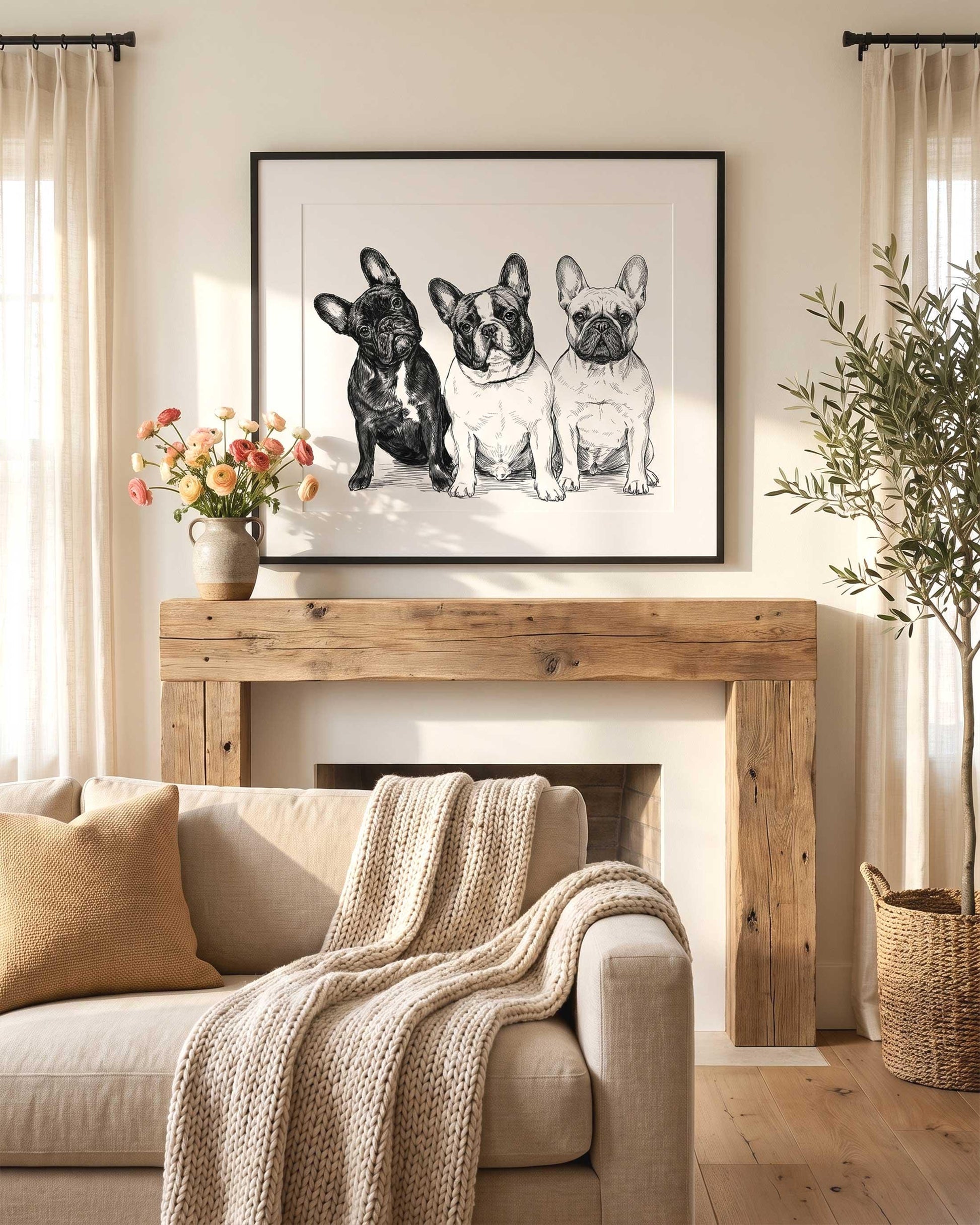 Custom Pet Portrait Sketch From Photo, Fine Art Ink Drawing, Pet Lover Gift