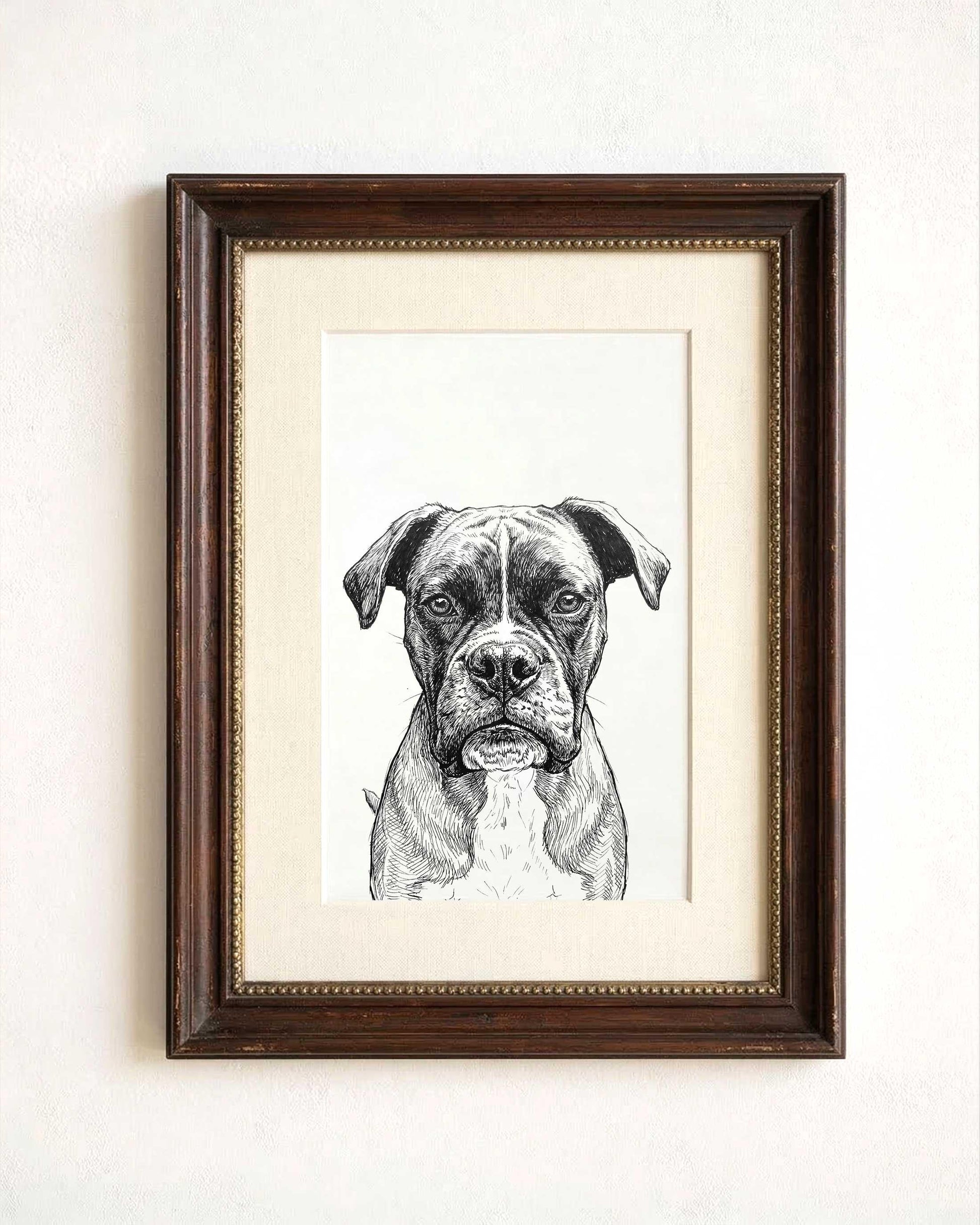 Custom Pet Portrait Sketch From Photo, Fine Art Ink Drawing, Pet Lover Gift