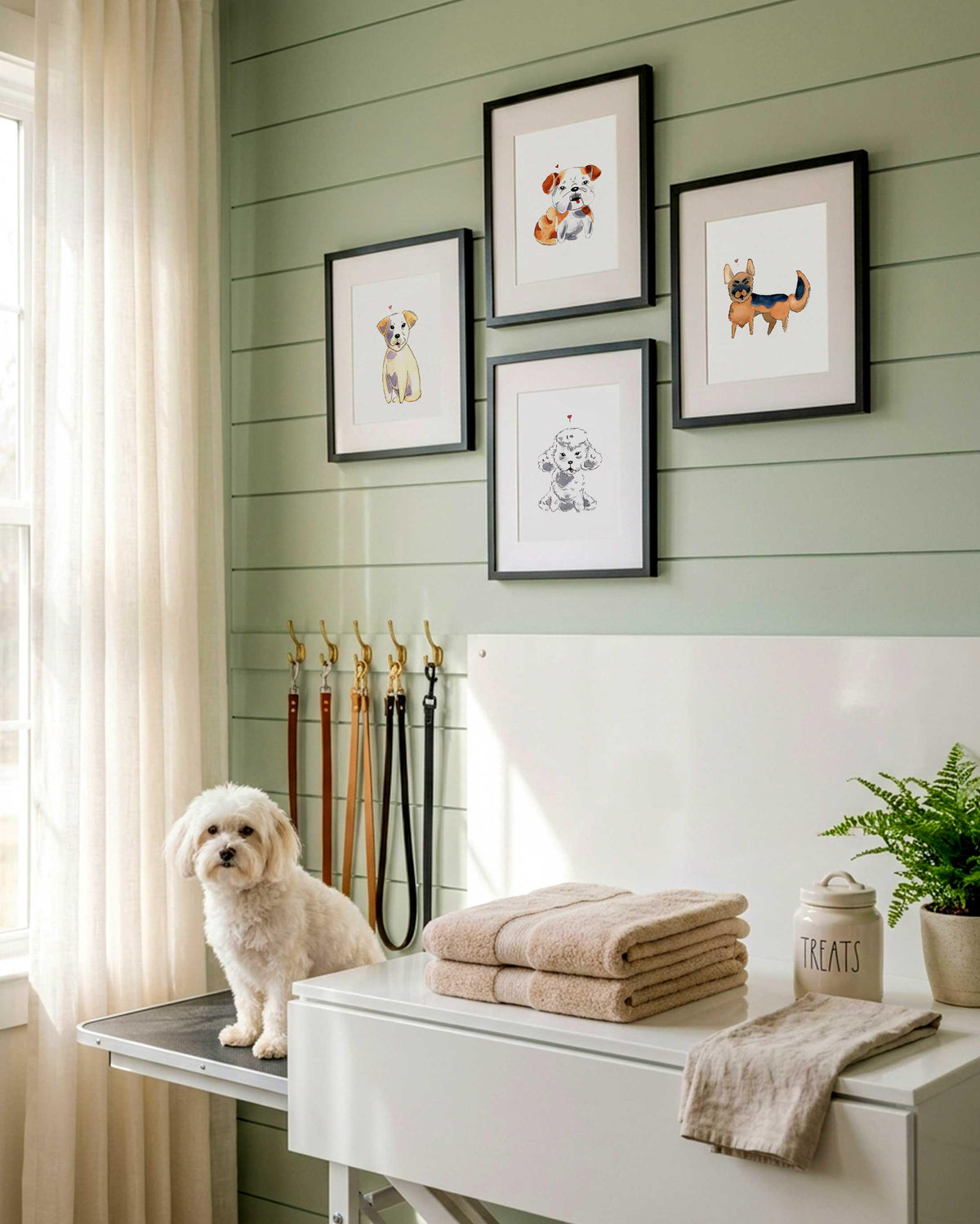 Multi-Breed Dog Watercolor Portrait Print (Digital Download)