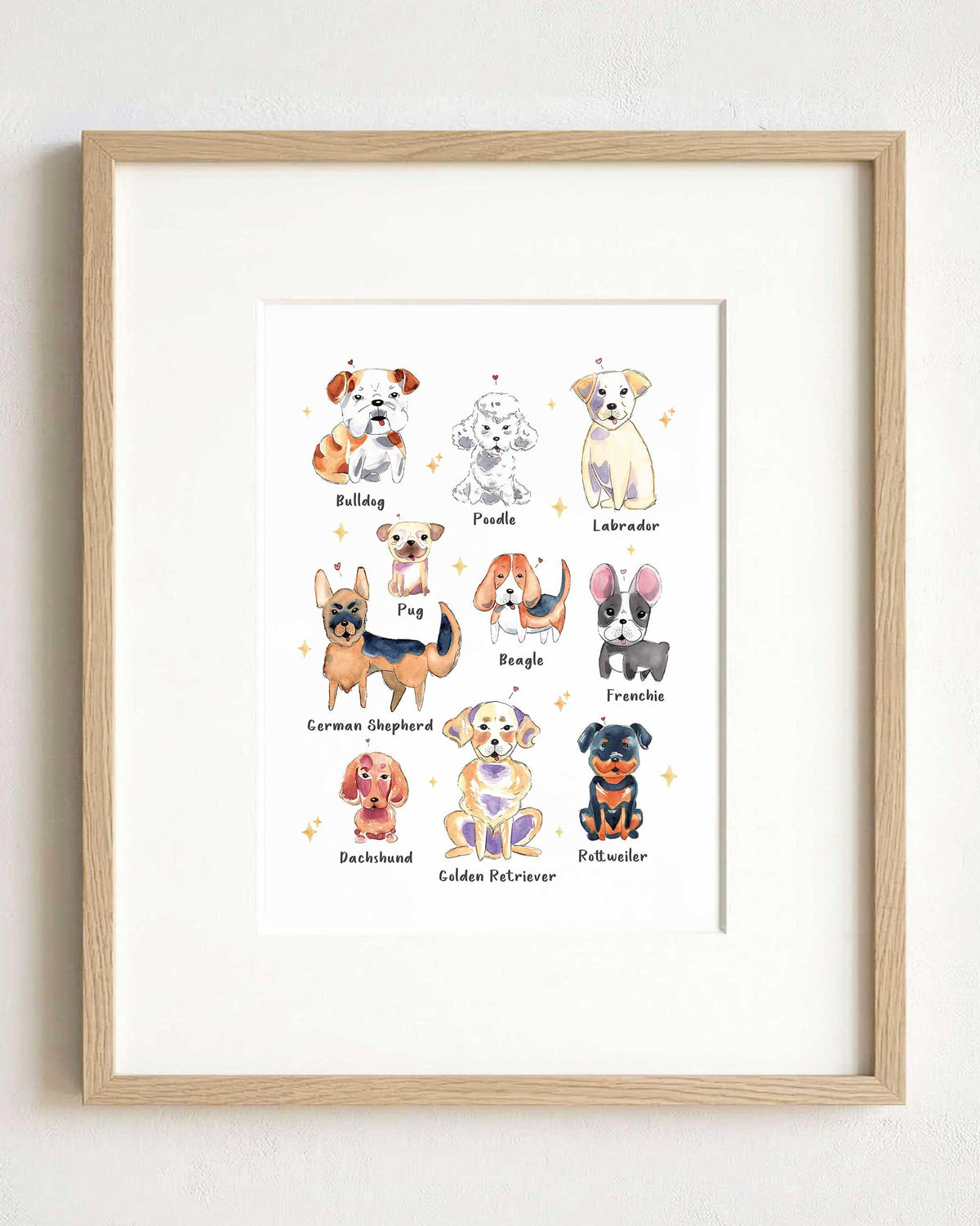 Multi-Breed Dog Watercolor Portrait Print (Digital Download)