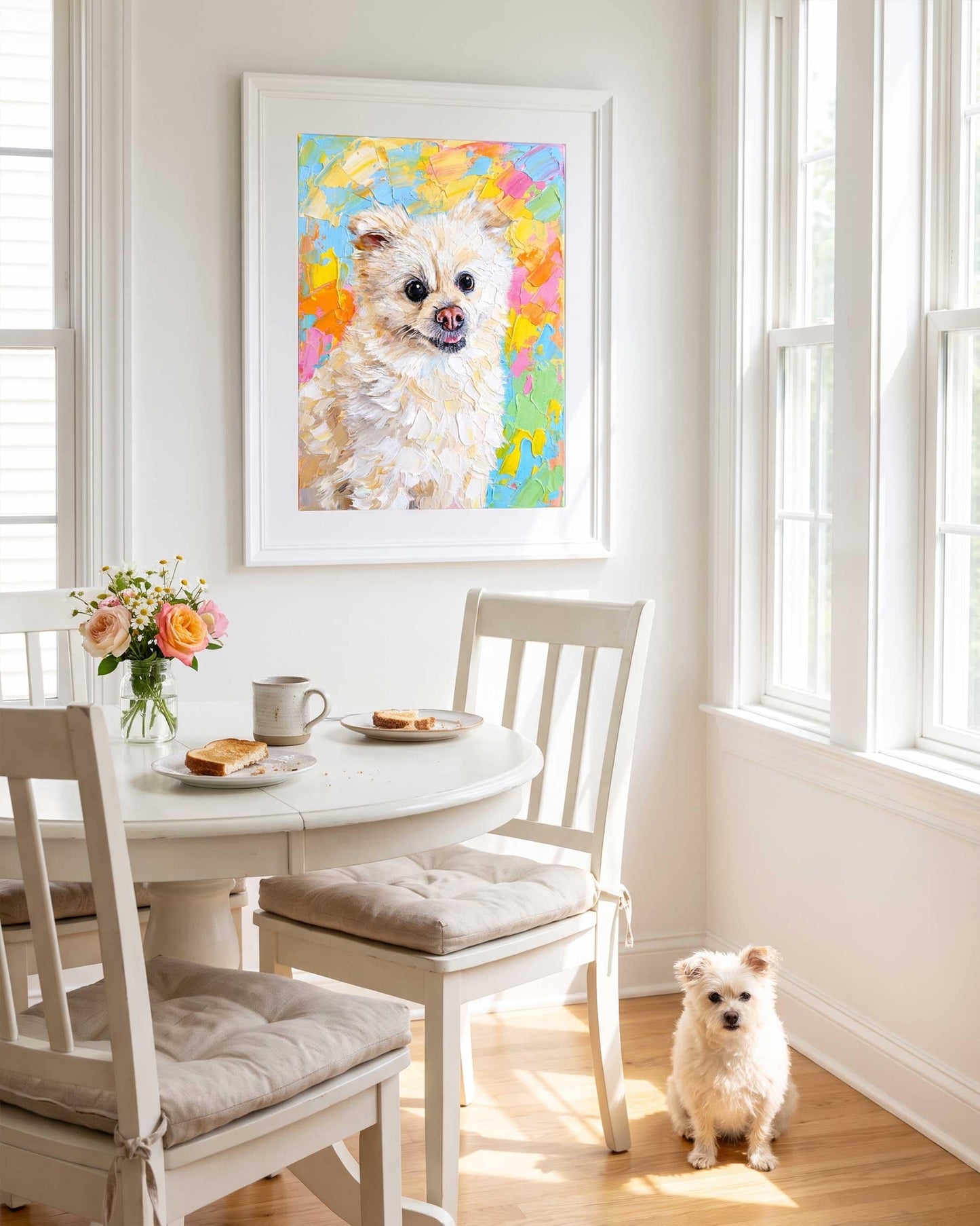 Custom Pet Portrait From Photo, Colorful Palette Knife Oil Art, Pet Lover Gift (Digital Download)