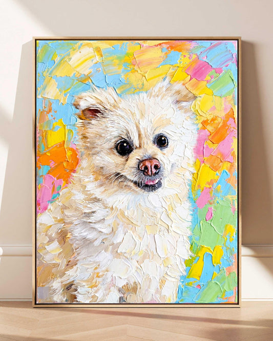 Custom Pet Portrait From Photo, Colorful Palette Knife Oil Art, Pet Lover Gift (Digital Download)