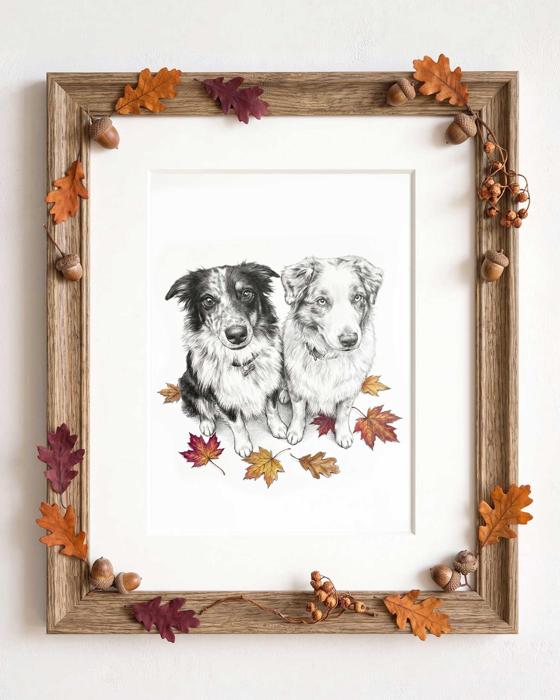 Custom Fall Printable Art Pet Portrait From Photo, Pencil Sketch Drawing (Digital Download)