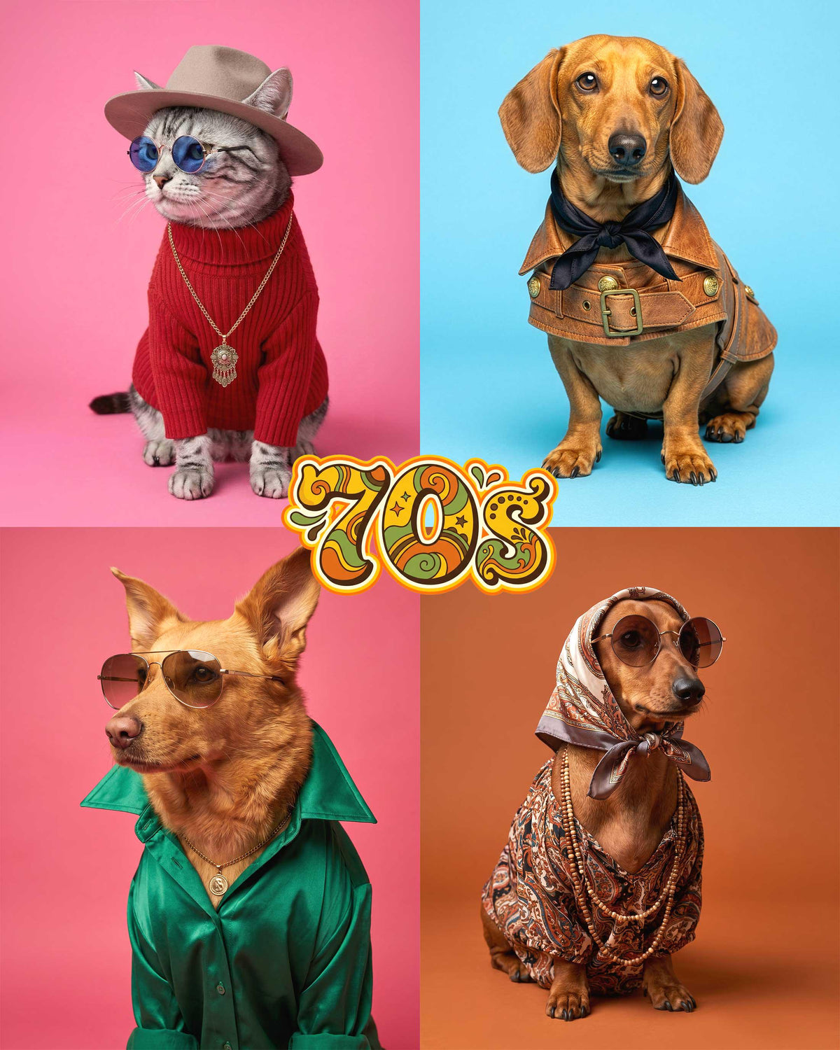 Custom Pet Portrait Wallpaper, Maximalist Fashion Digital Art (iPhone, iPad, Desktop, Samsung TV)