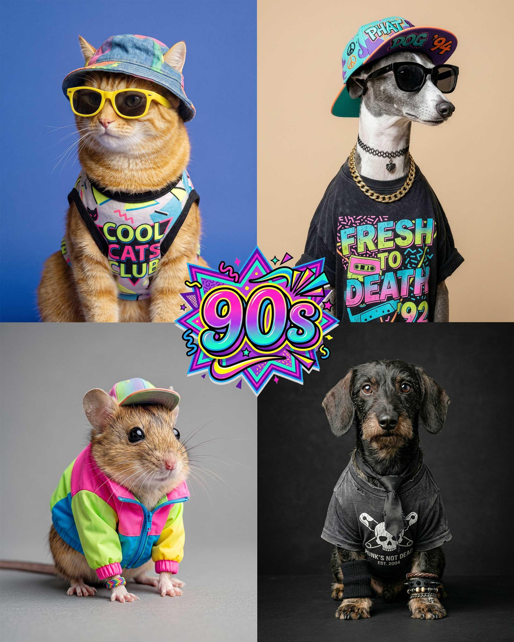 Custom Pet Portrait Wallpaper, Maximalist Fashion Digital Art (iPhone, iPad, Desktop, Samsung TV)