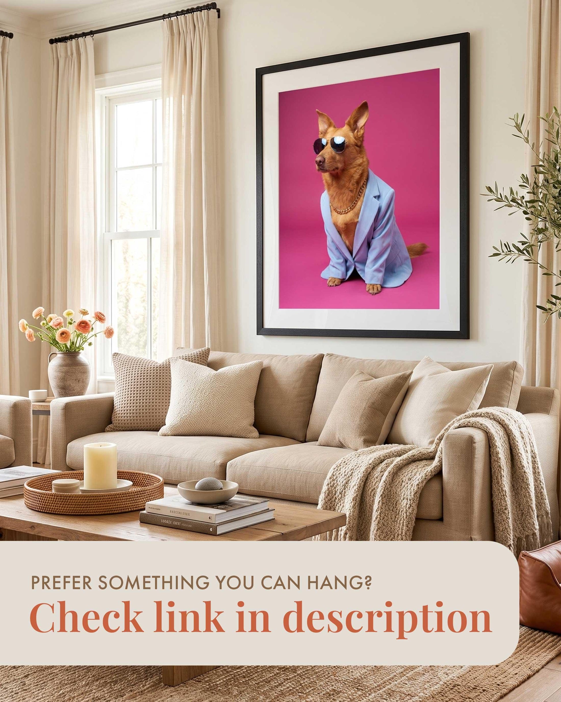 Custom Pet Portrait Wallpaper, Maximalist Fashion Digital Art (iPhone, iPad, Desktop, Samsung TV)