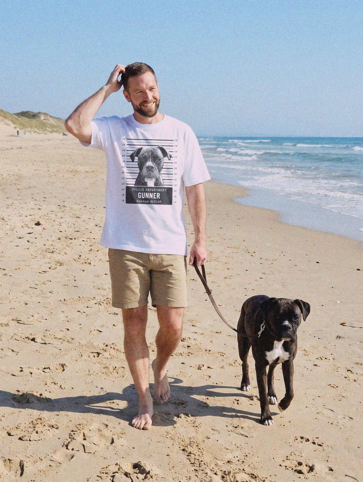 Custom Dog Dad Shirt, Personalized Pet Photo Mugshot Tee, Father's Birthday Gift