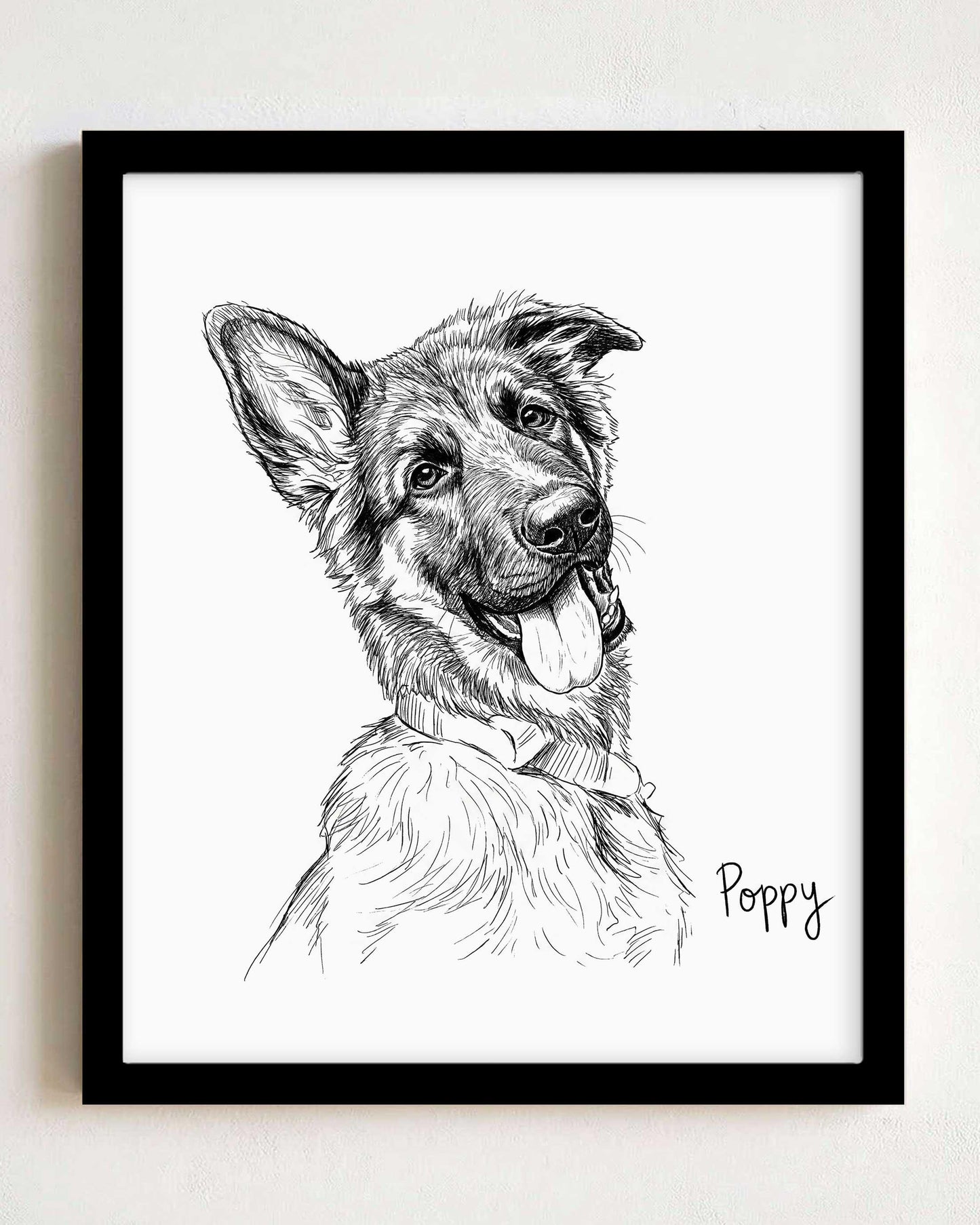 Custom Pet Portrait Sketch From Photo, Fine Art Ink Drawing, Pet Lover Gift