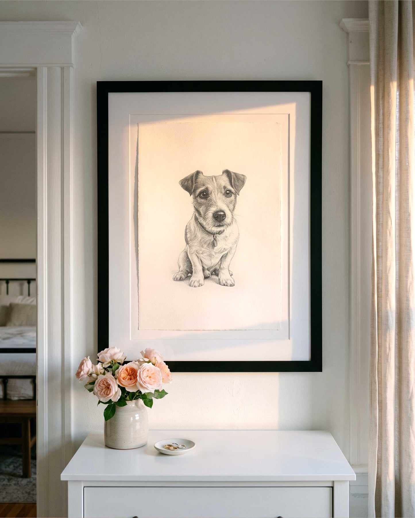 Custom Pet Portrait From Photo Pencil Charcoal Drawing Digital Download