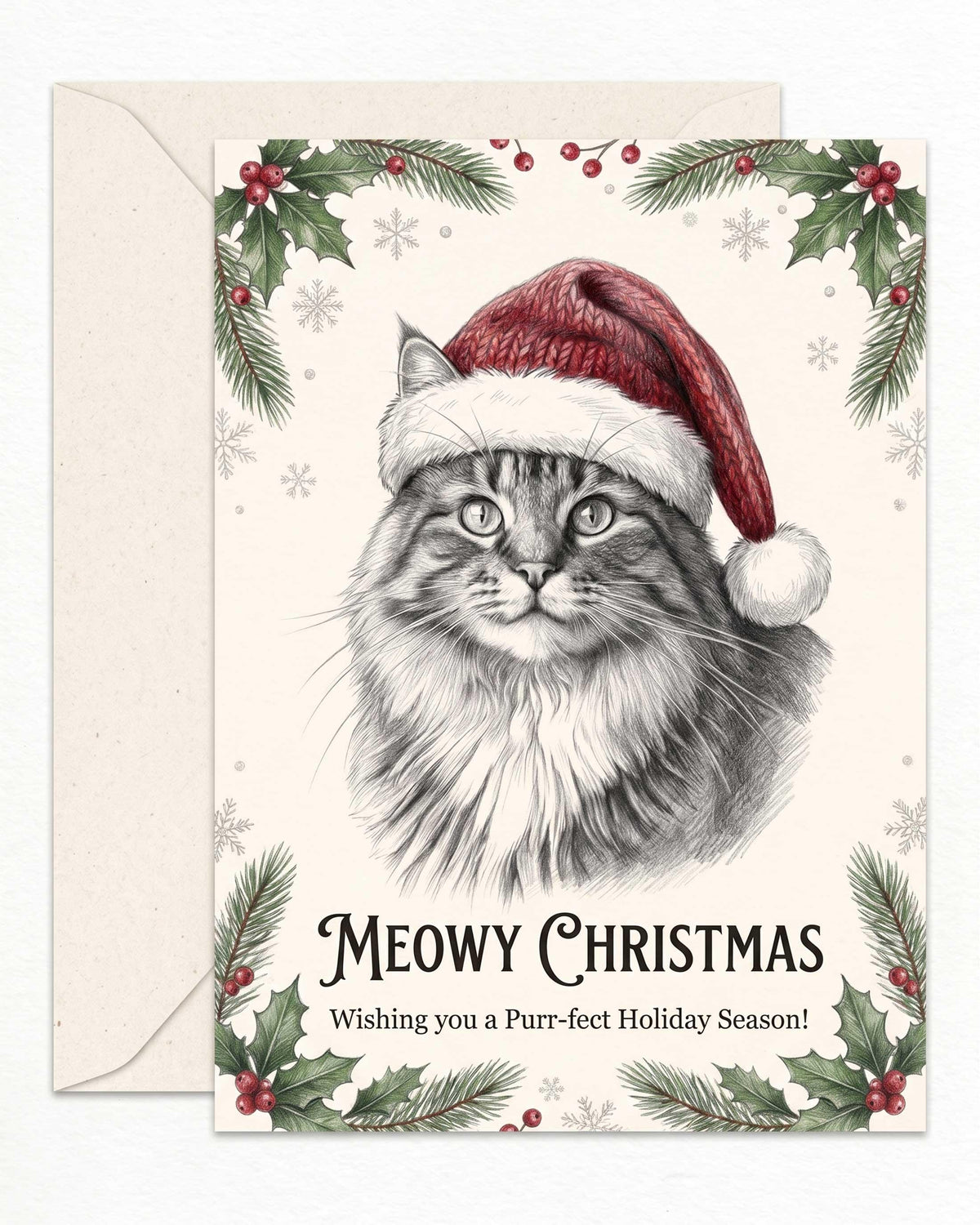 Christmas Pet Portrait From Photo, Custom Pencil Sketch Drawing (Digital Download)