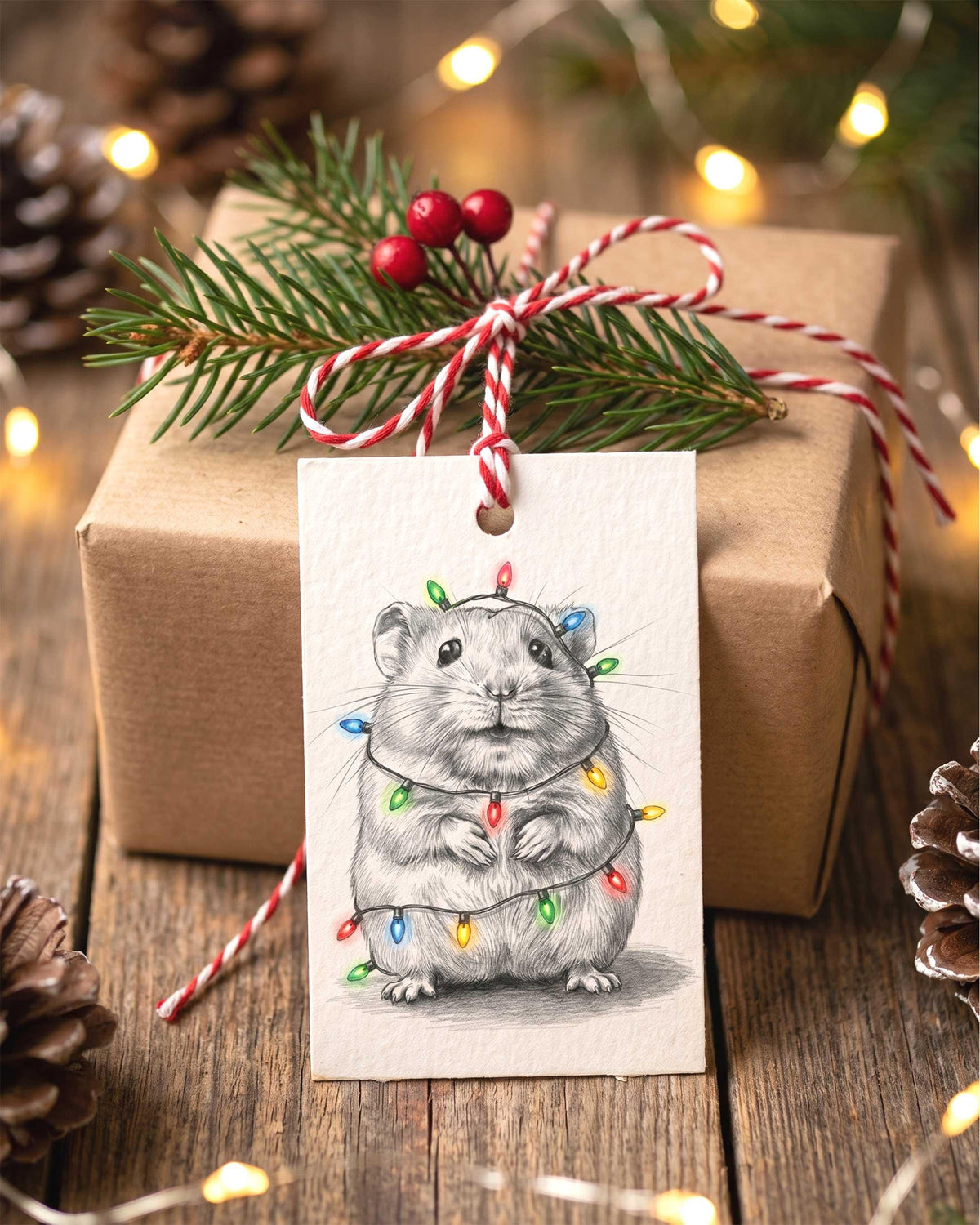 Christmas Pet Portrait From Photo, Custom Pencil Sketch Drawing (Digital Download)