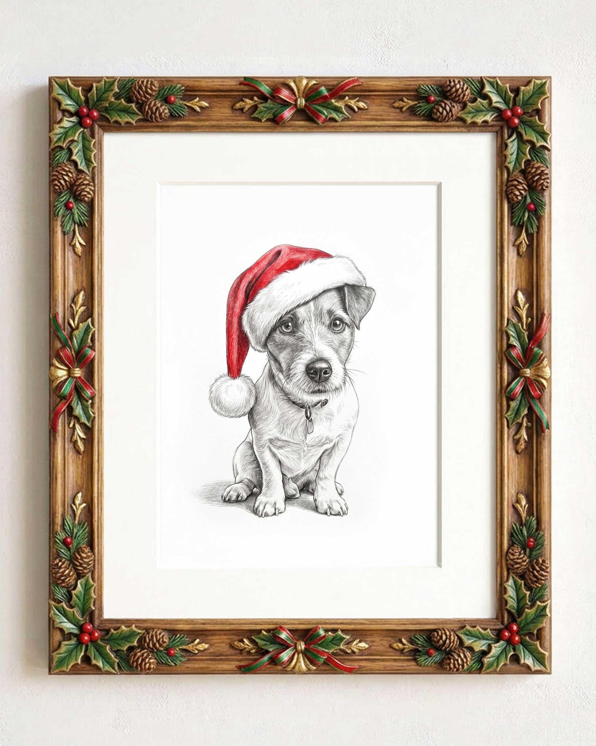 Pencil Sketch Pet Portrait From Photo, Personalized Christmas Gift (Digital Download)
