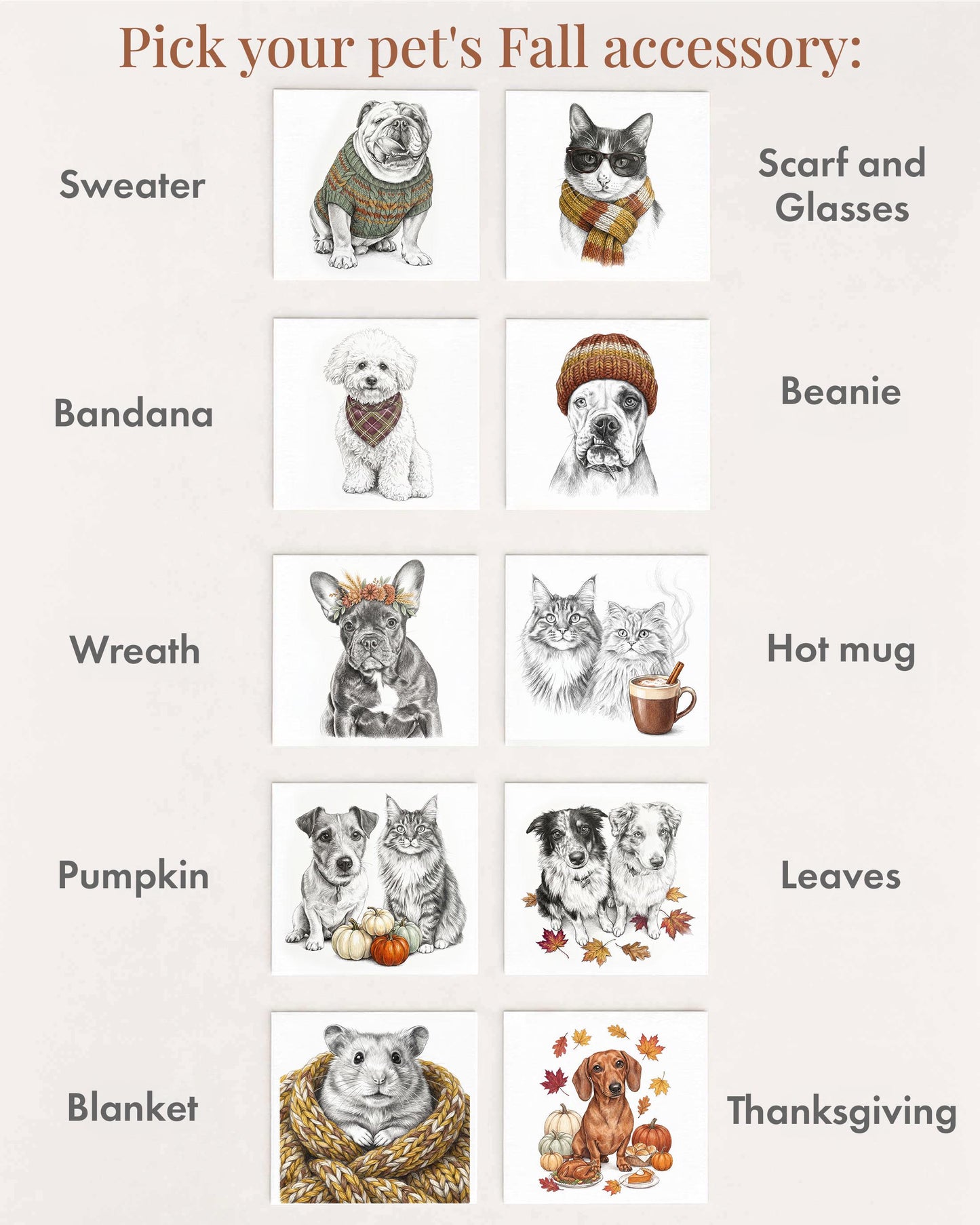 Custom Fall Printable Art Pet Portrait From Photo, Pencil Sketch Drawing (Digital Download)